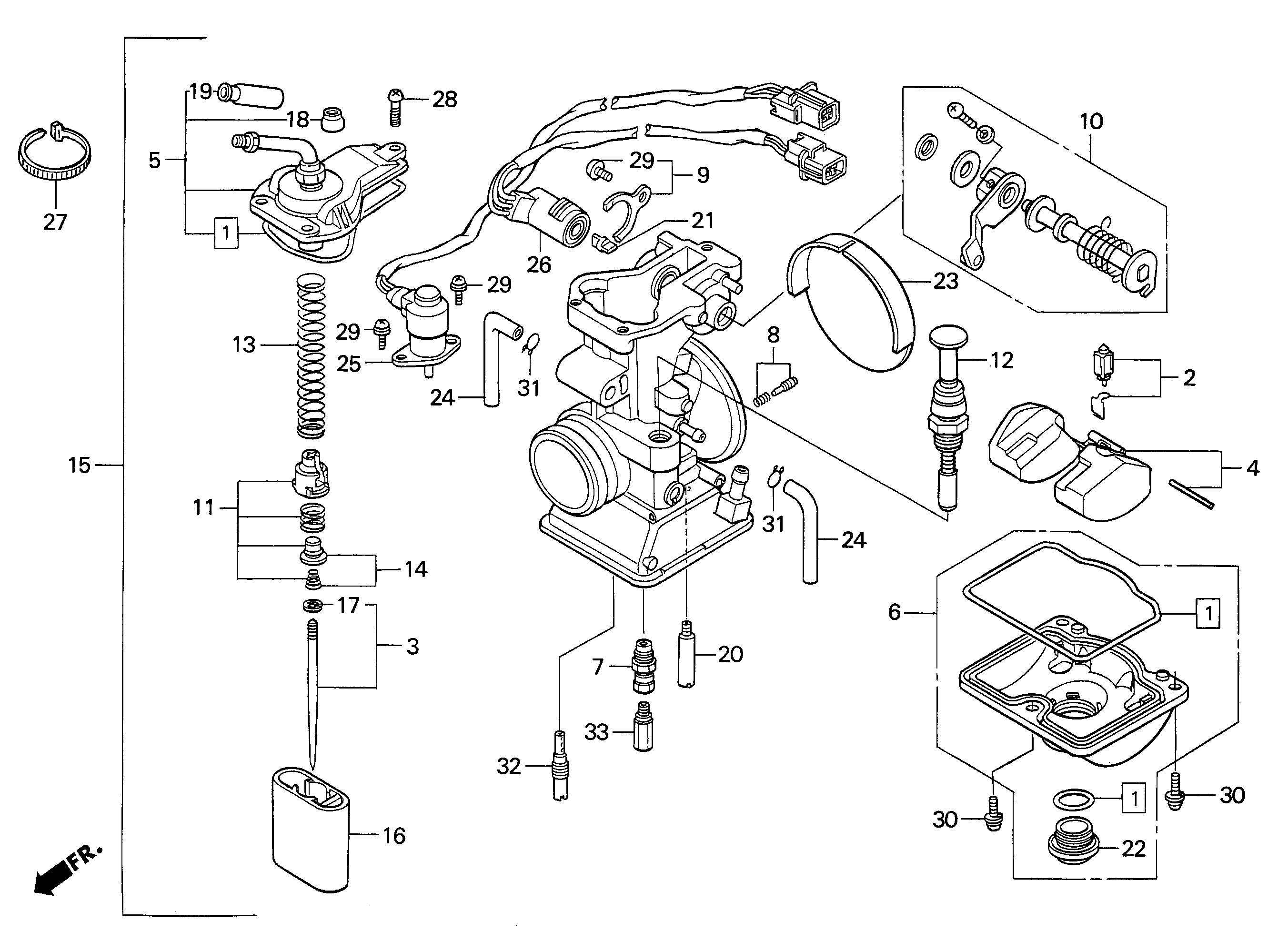 Carburetor Parts for a 2001 Honda RS250 Technical Sports One, LLC