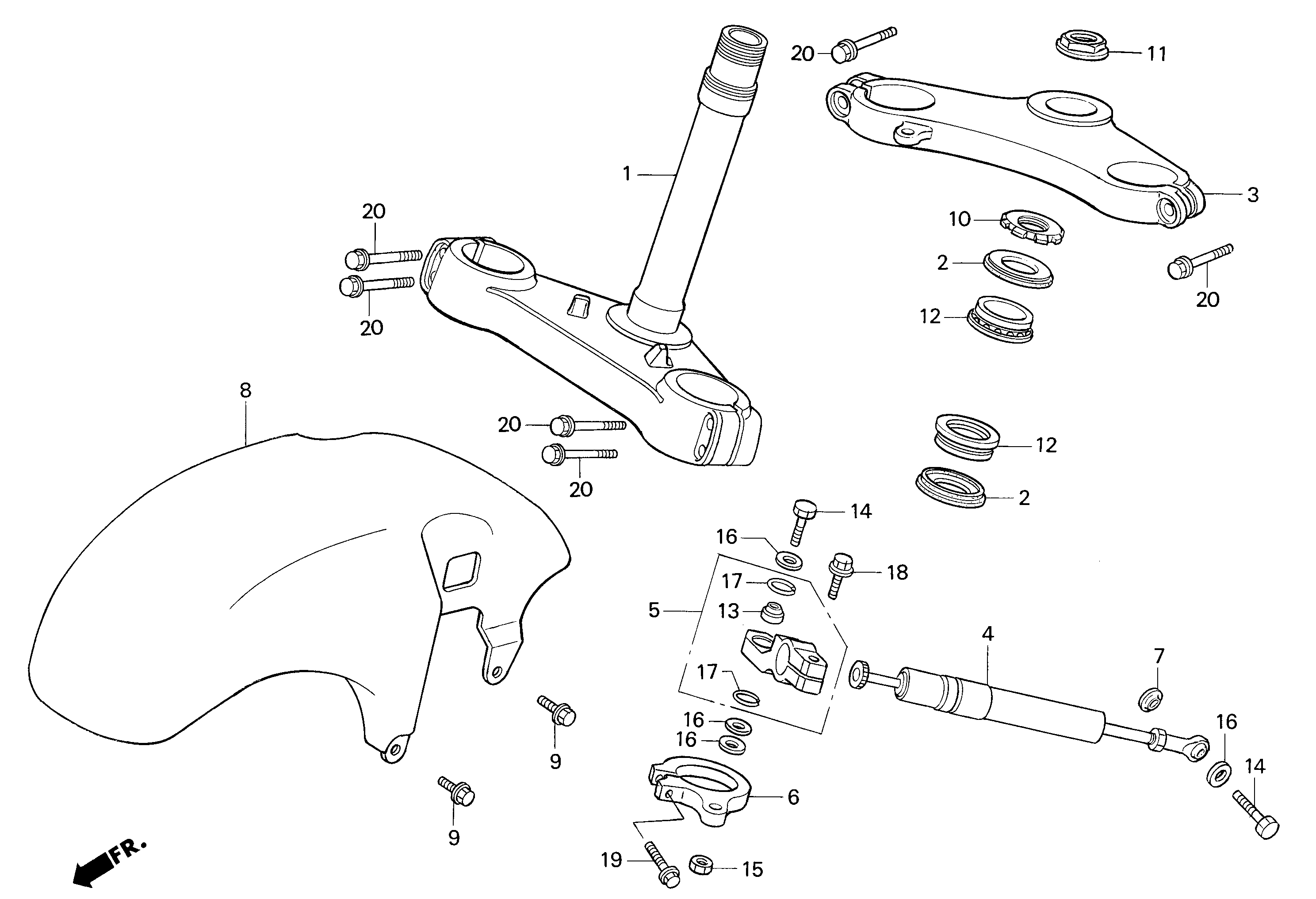 Steering Stem / Steering Damper / Front Fender for a 2001 Honda RS250 Technical Sports One, LLC