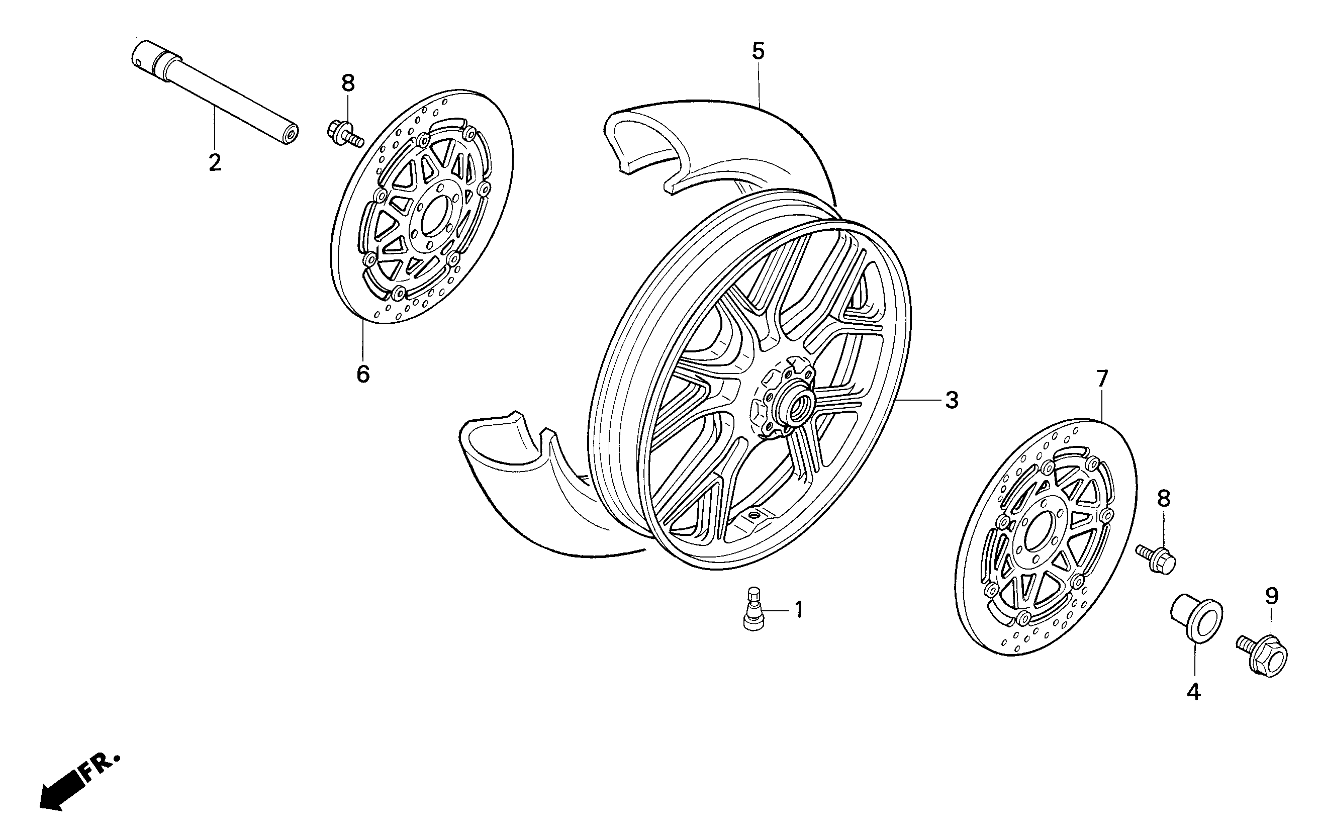 Front Wheel Parts for a 2001 Honda RS250 Technical Sports One, LLC