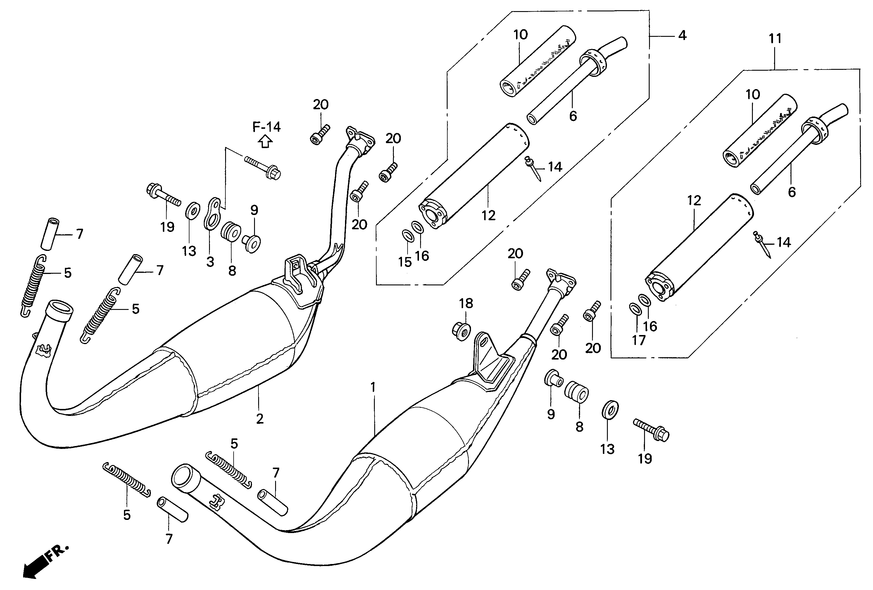 Expansion Chamber / Silencer Parts for a 2001 Honda RS250 Technical Sports One, LLC