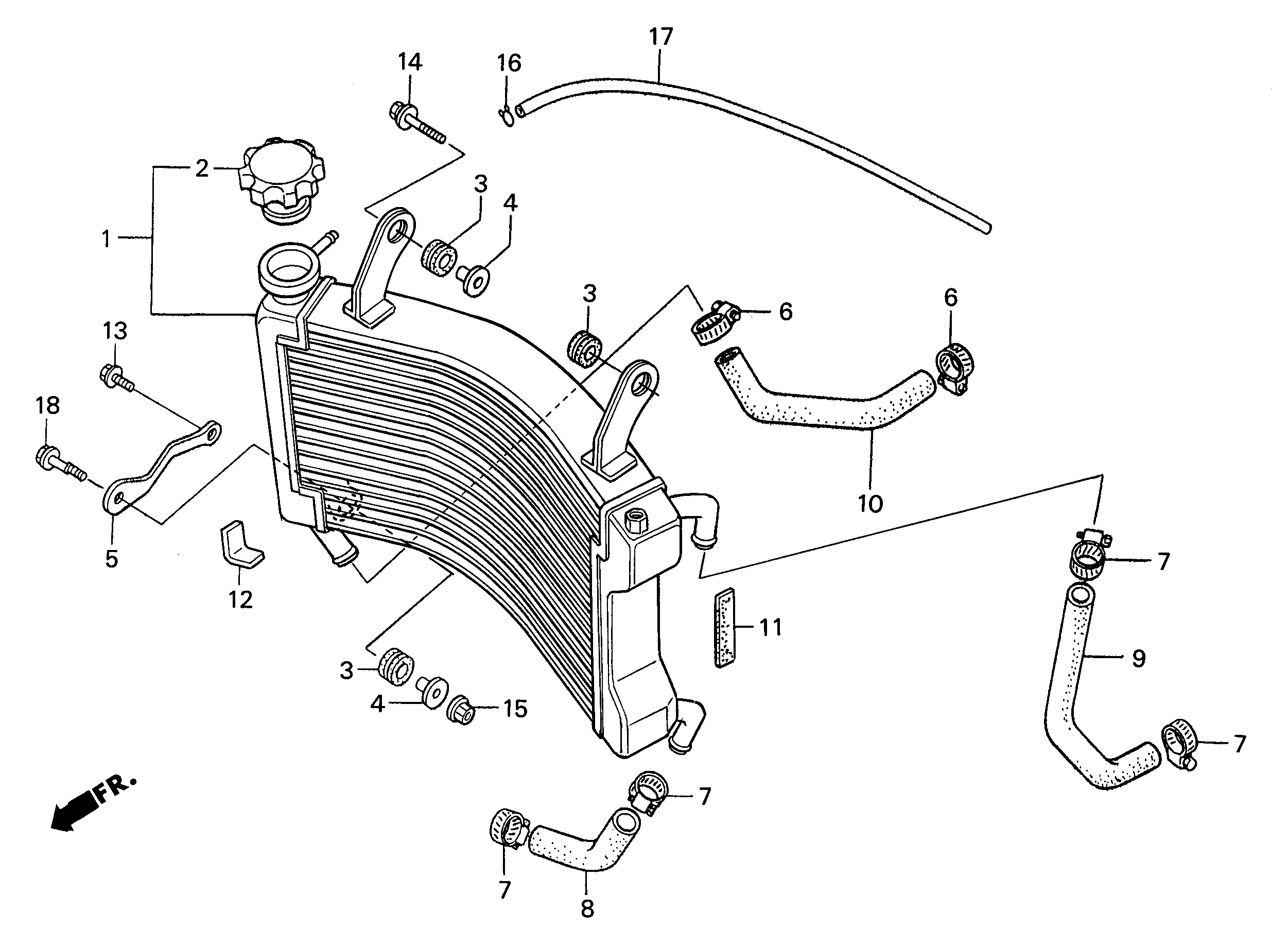 Radiator / Radiator Hose Parts for a 2001 Honda RS250 Technical Sports One, LLC