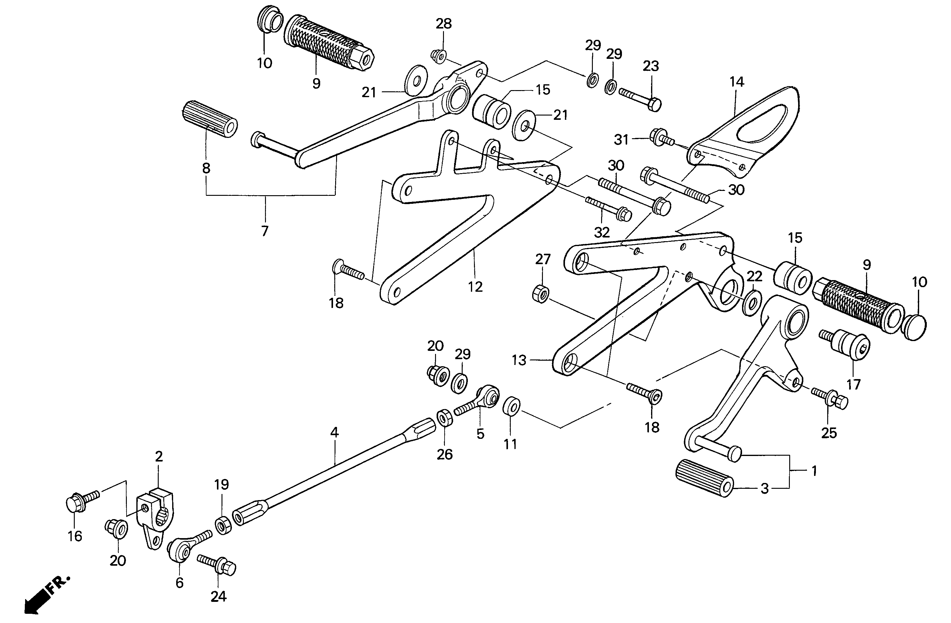 Gear Shift Pedal / Footpeg (Change Pedal / Step Arm) for a 2002 Honda RS250 Technical Sports One, LLC