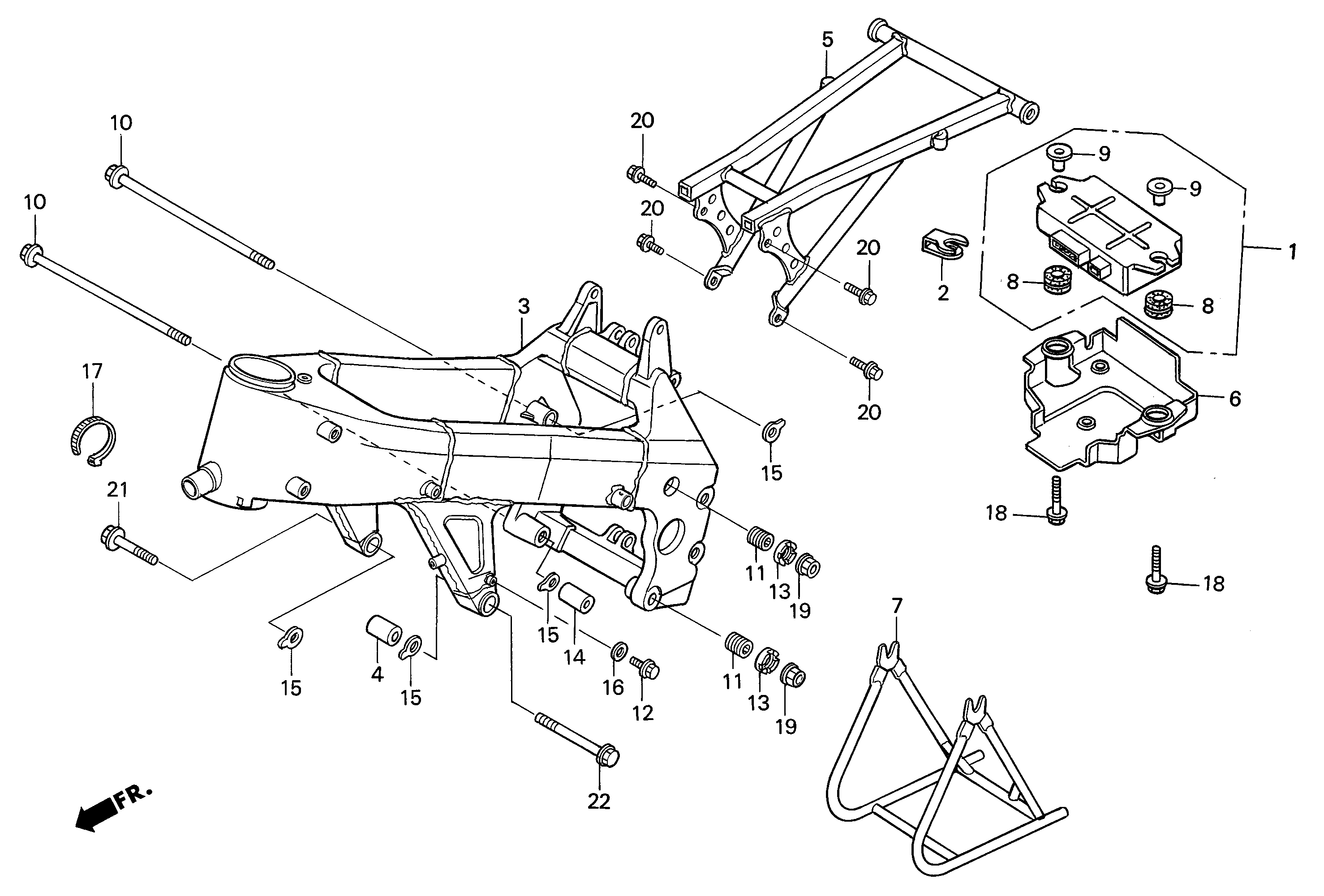 Engine Control Unit / Frame Body / Stand Parts for a 2002 Honda RS250 Technical Sports One, LLC