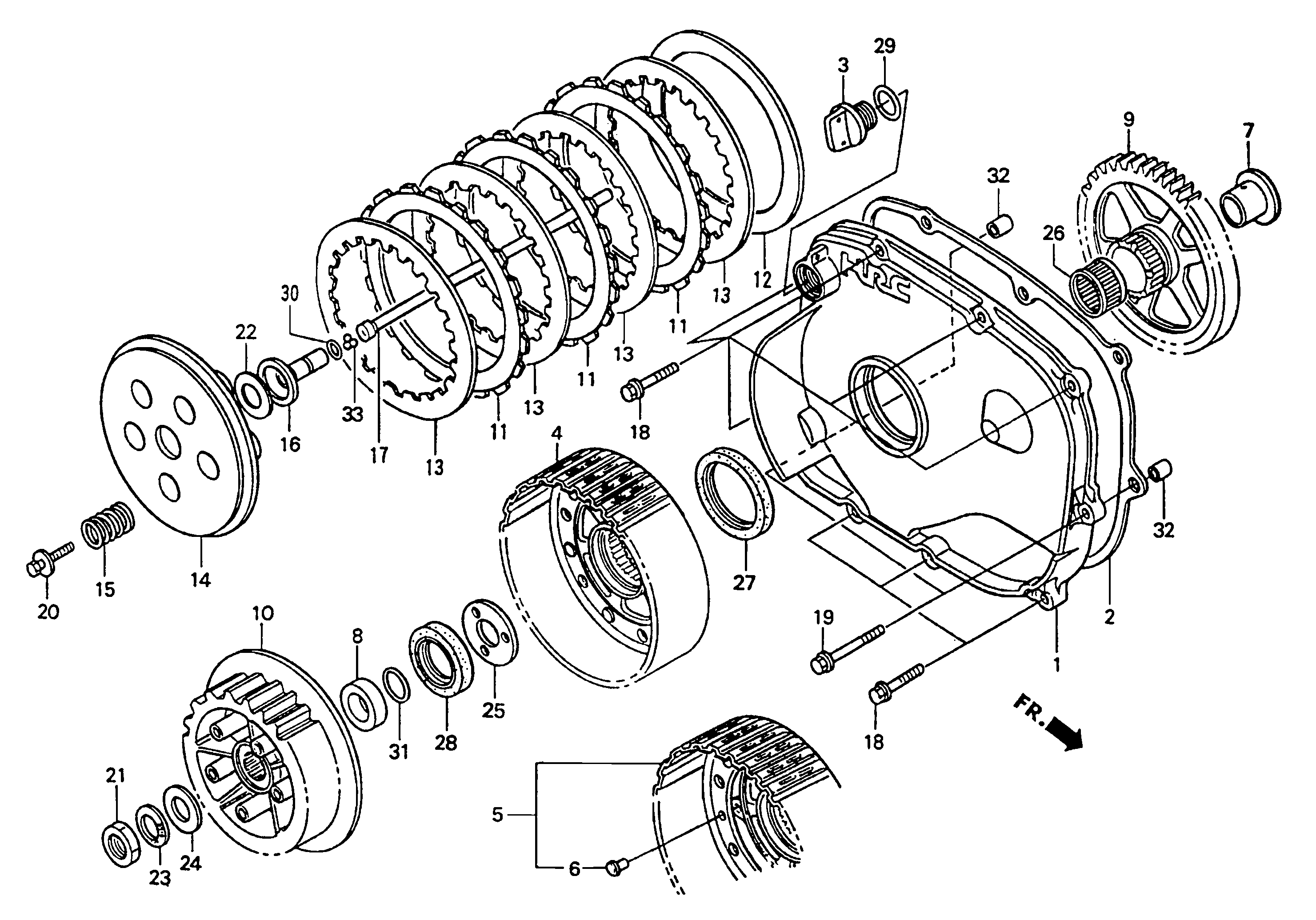 Technical Sports One, LLC 1997 Honda NSR500v Right Crankcase Cover / Clutch Image