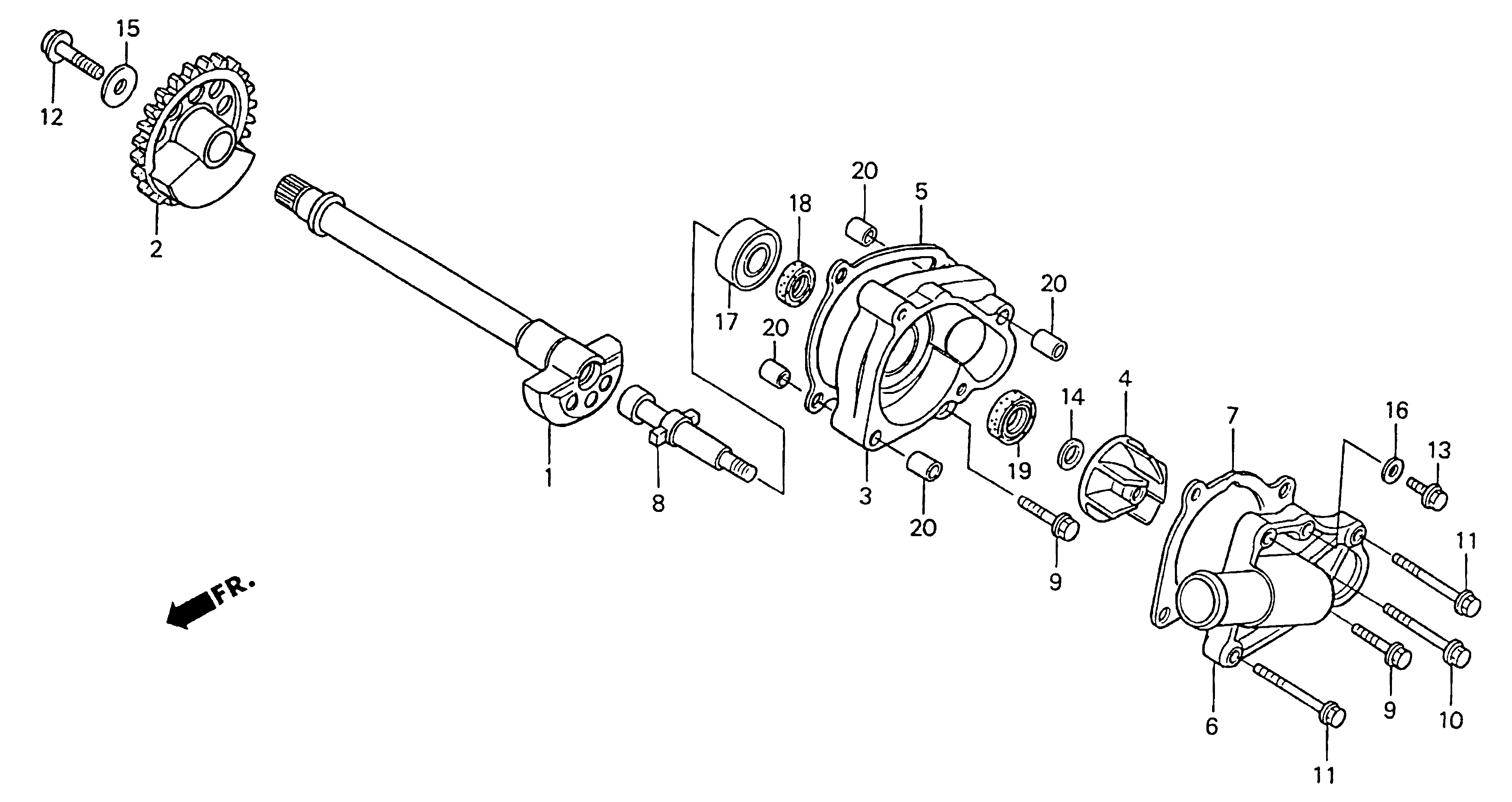 Technical Sports One, LLC 1997 Honda NSR500v Water Pump / Balancer Shaft Image