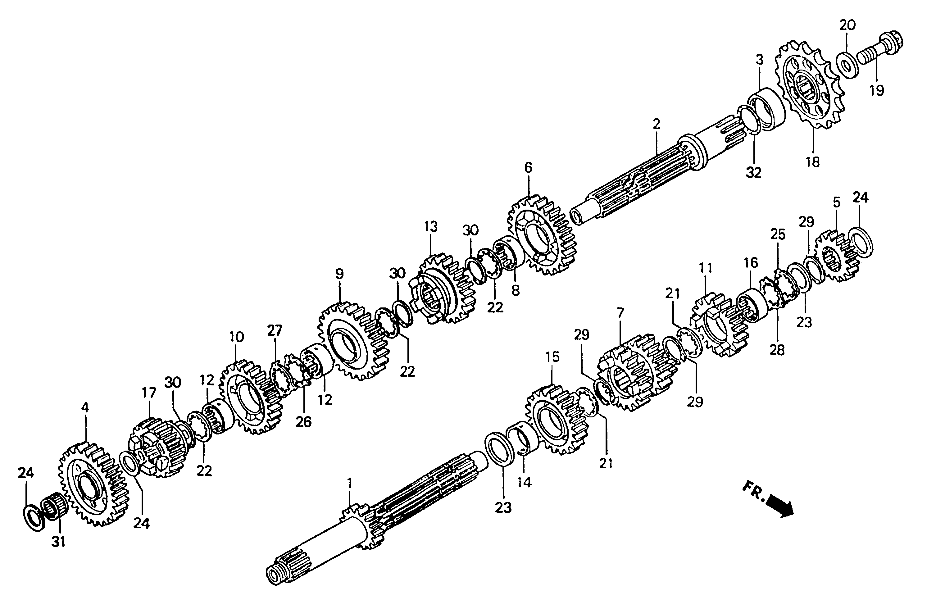 Technical Sports One, LLC 1997 Honda NSR500v Transmission / Transmission Gears Image