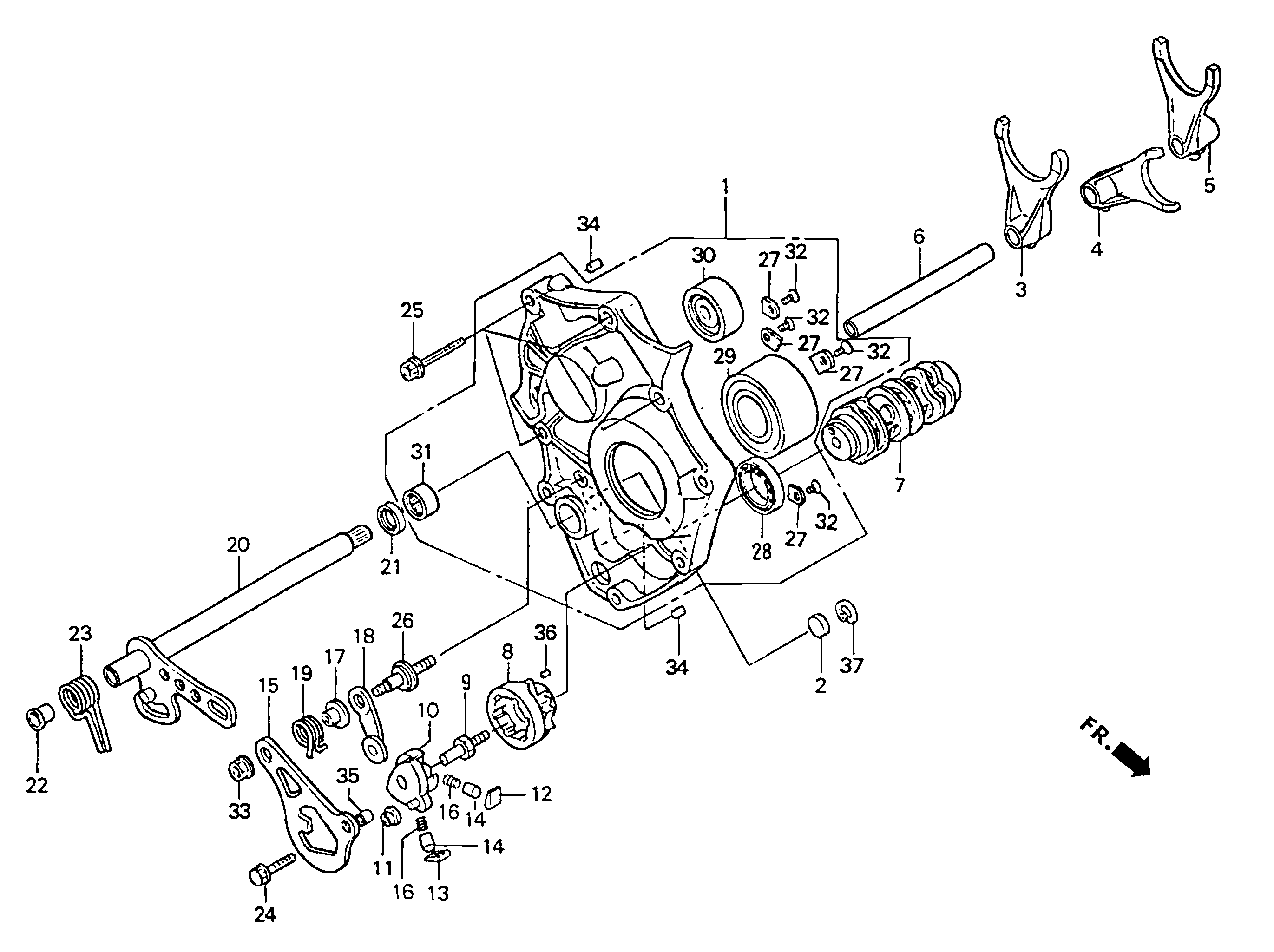 Technical Sports One, LLC 1997 Honda NSR500v Gear Shift Drum / Gear Shift Fork Image