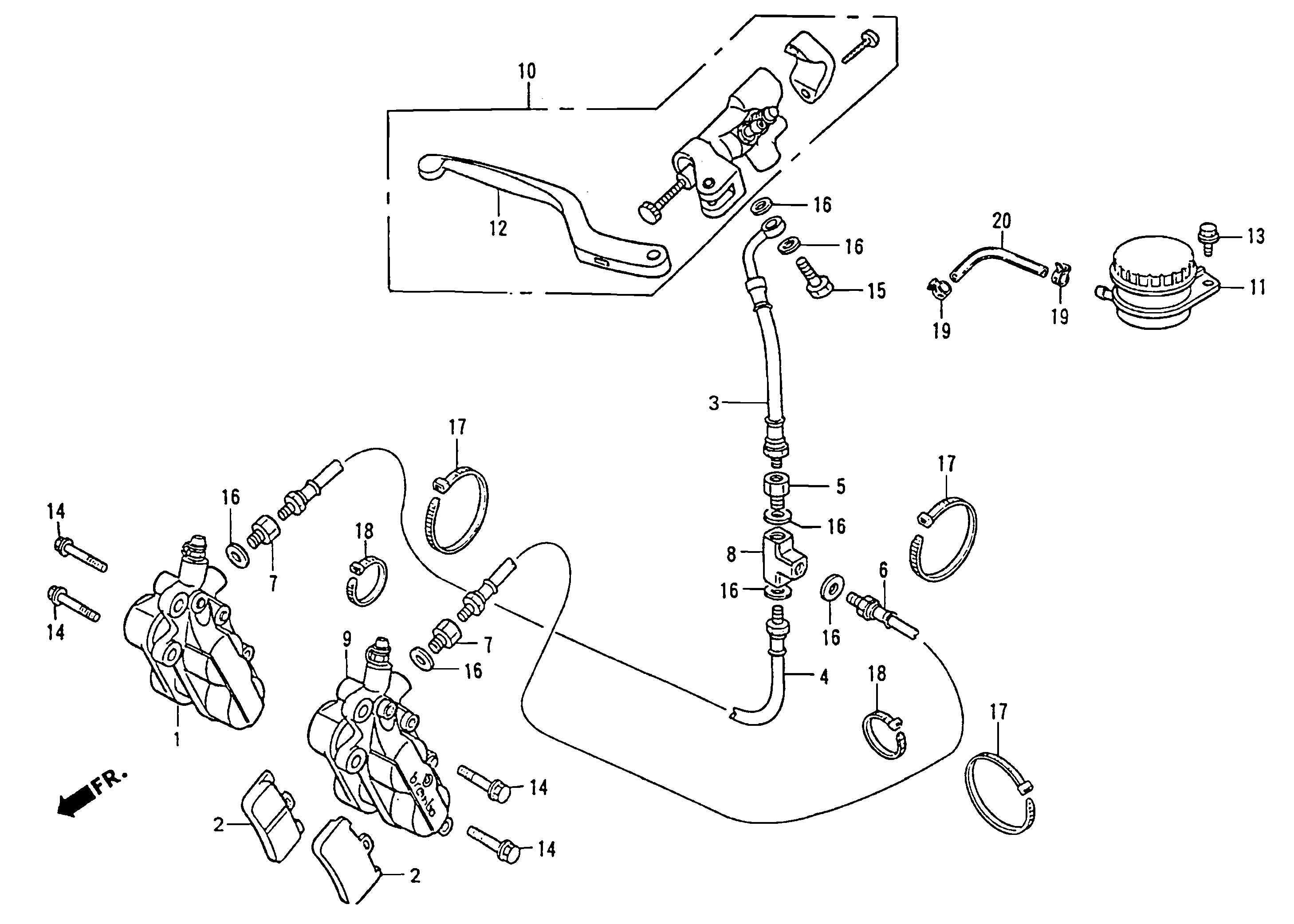 Technical Sports One, LLC 1997 Honda NSR500v Front Brake Caliper / Front Brake Master Cylinder Image