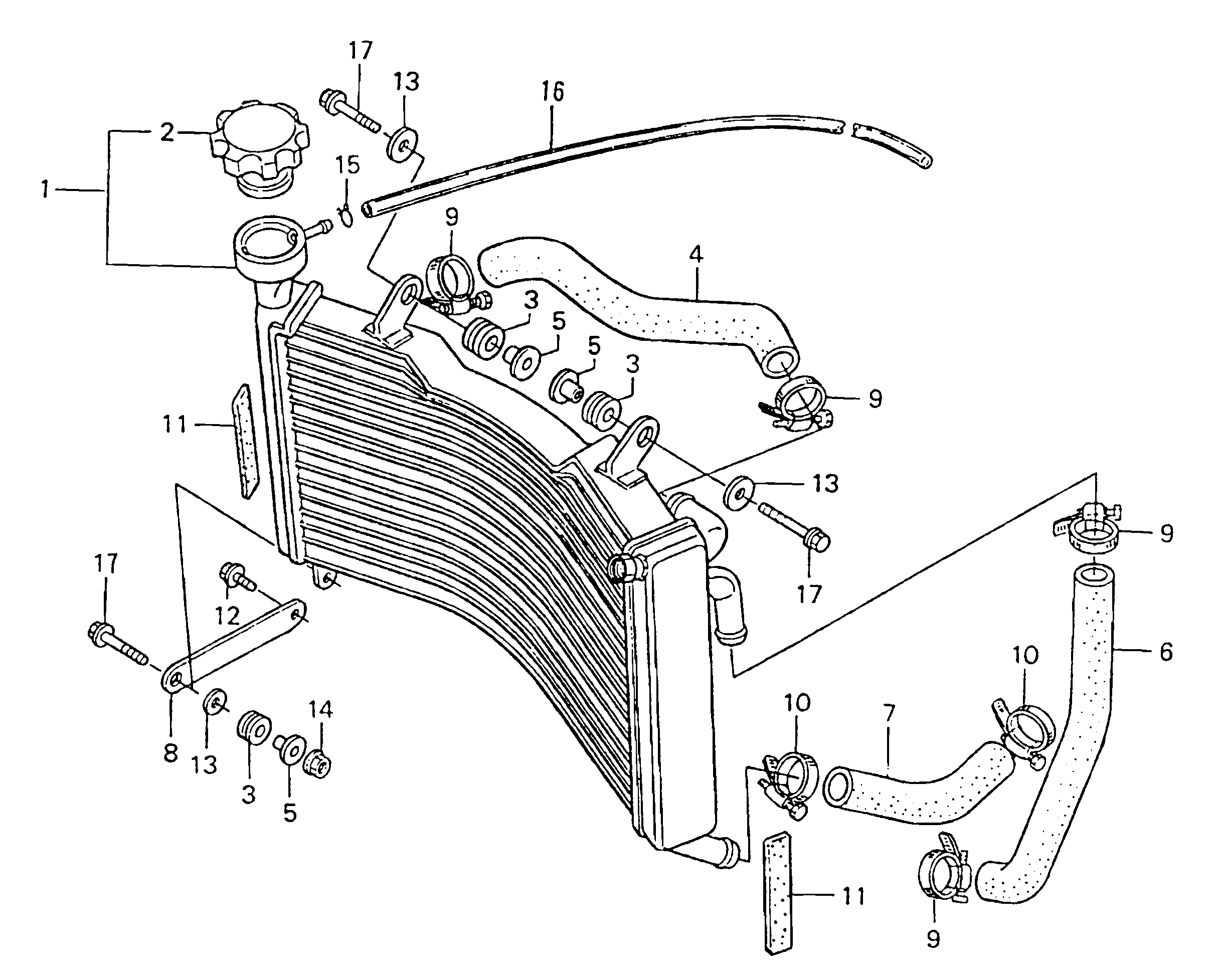 Technical Sports One, LLC 1997 Honda NSR500v Radiator / Radiator Hose Image