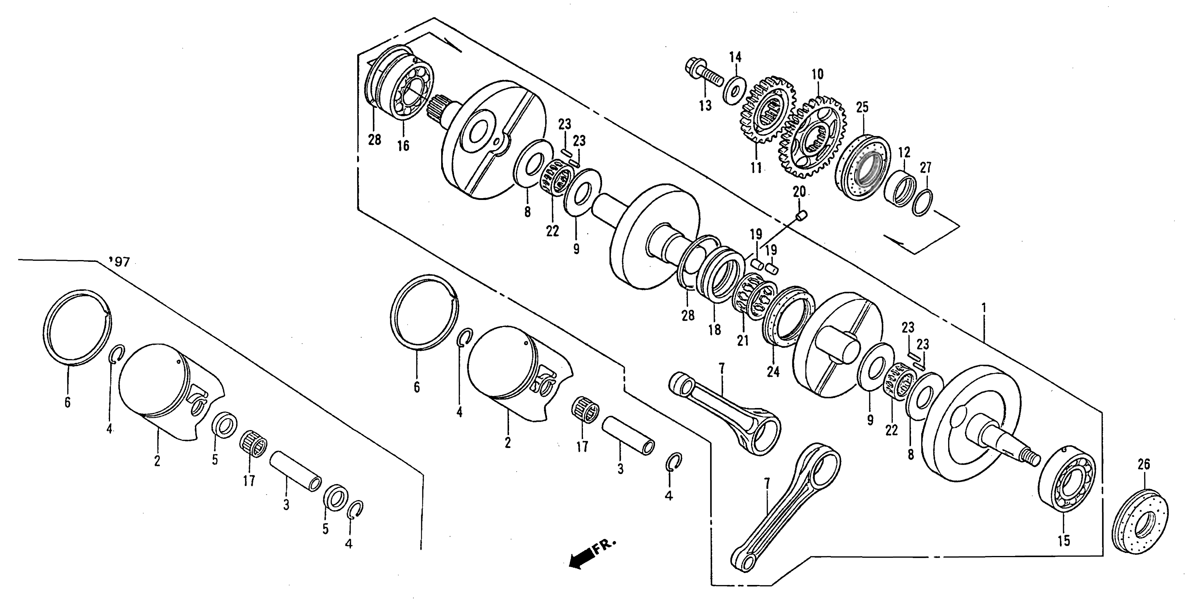 Technical Sports One, LLC 1998 Honda NSR500v Crankshaft / Piston Image