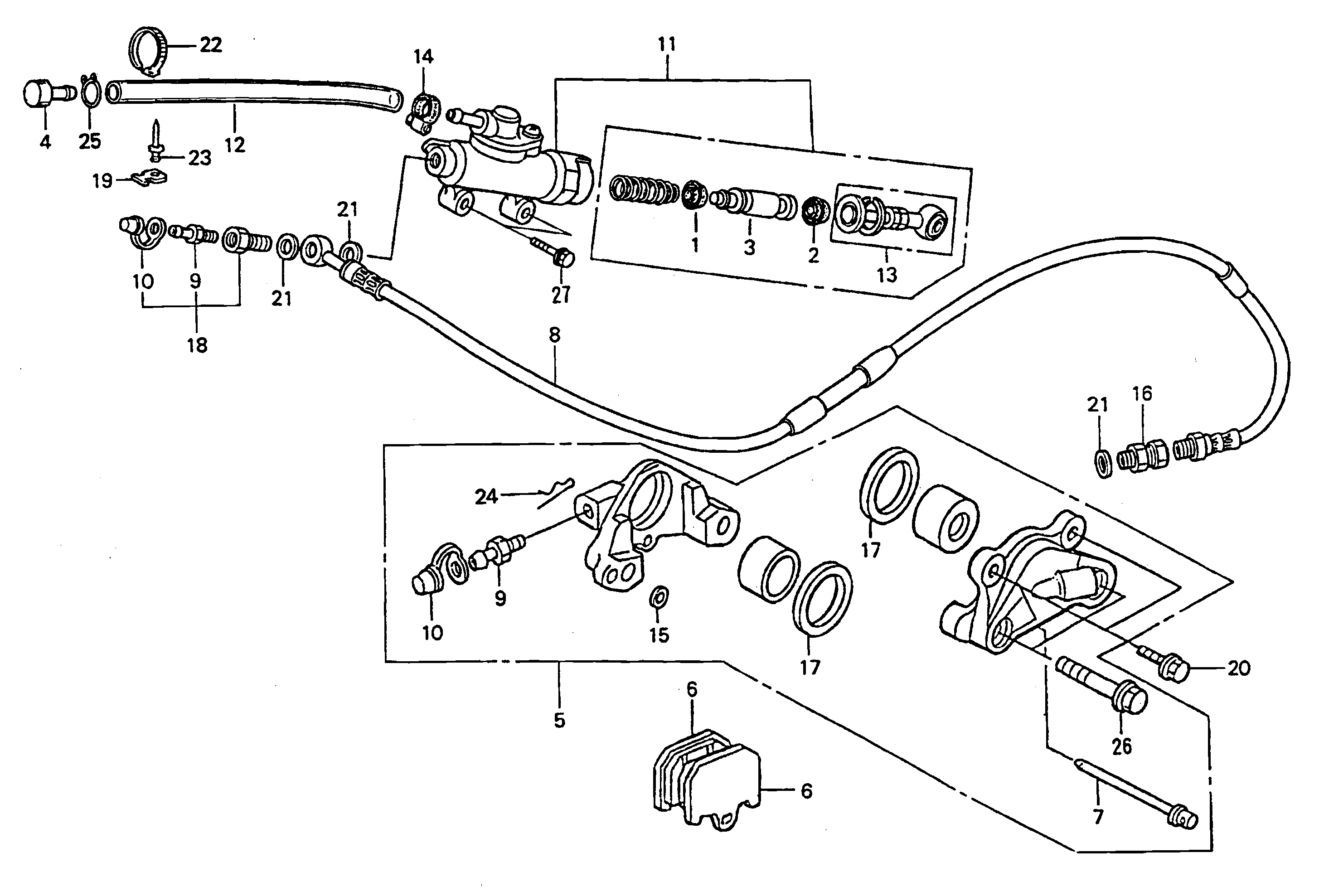 Technical Sports One, LLC 1998 Honda NSR500v Rear Brake Caliper / Rear Brake Disk / Rear Brake Master Cylinder Image