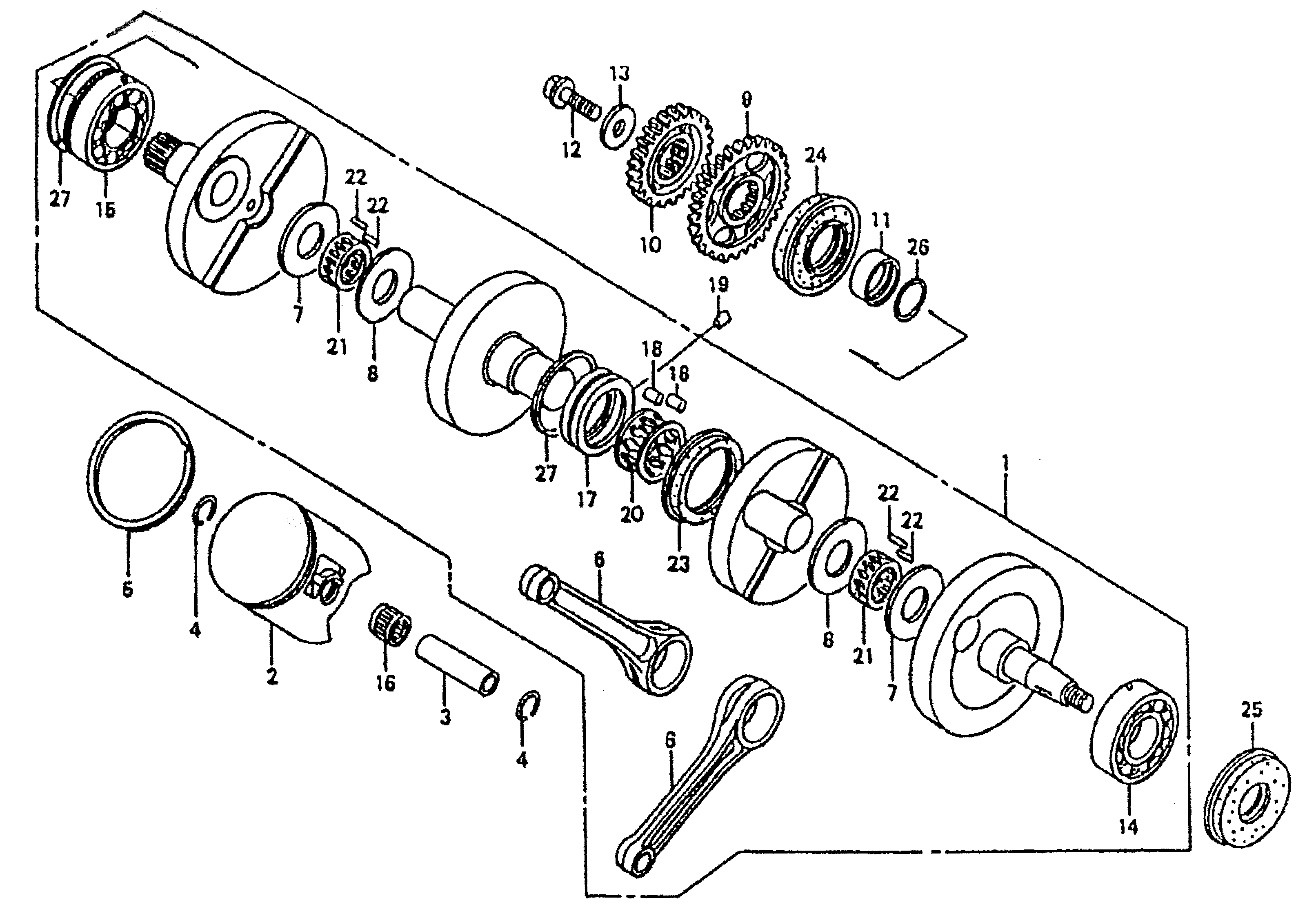 Technical Sports One, LLC 1999 Honda NSR500v Crankshaft / Piston Image