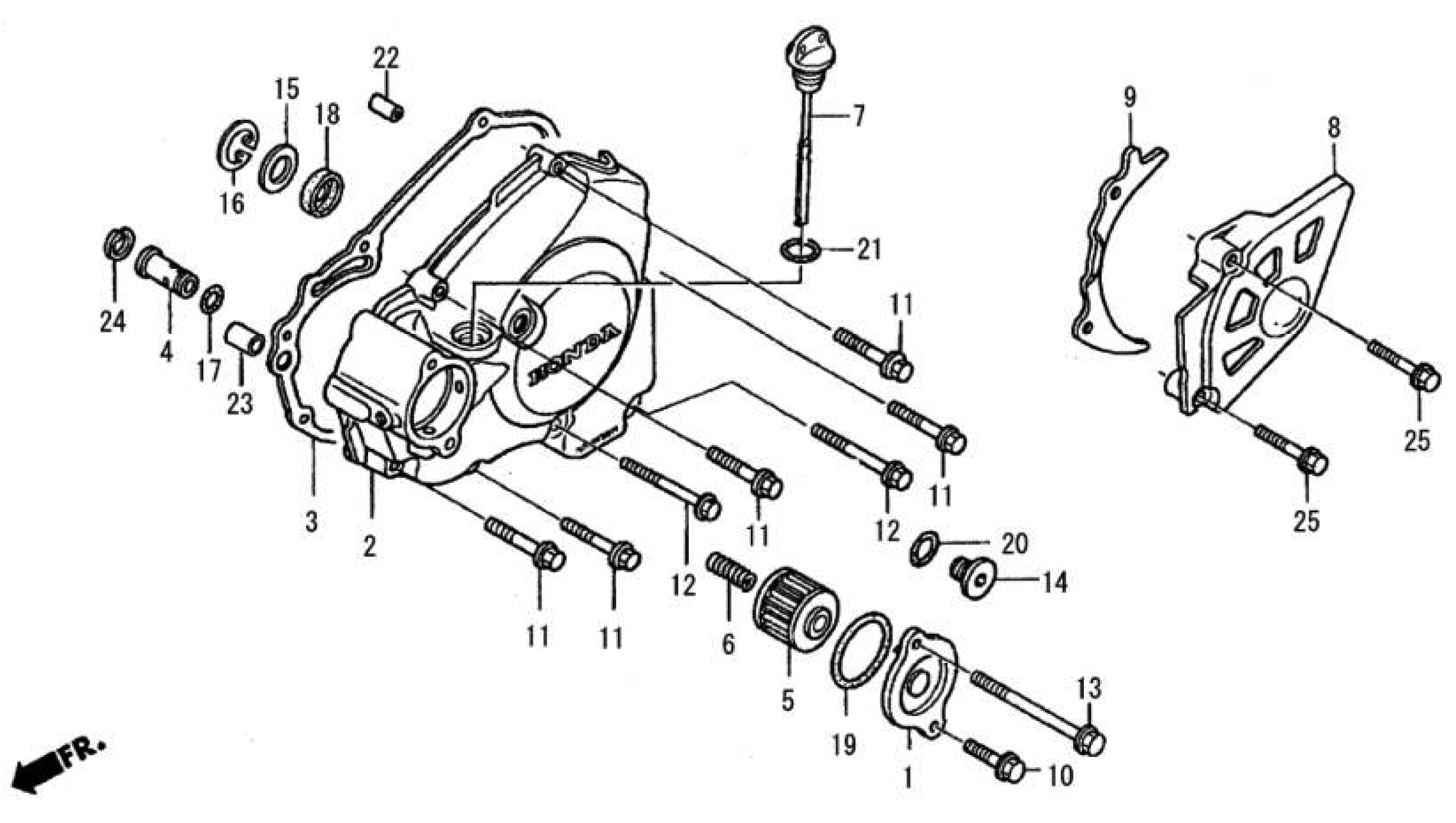 2009 Moriwaki MD250H Left Crankcase Cover Parts Manual Parts for Sale