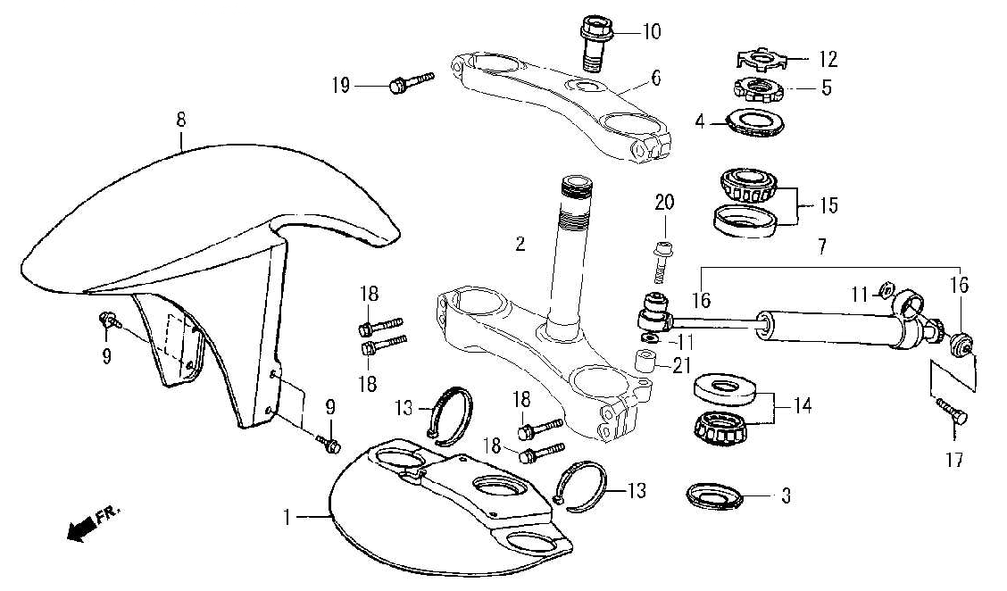 2009 Moriwaki MD250S Front Fender / Steering Stem / Steering Damper Parts Manual Parts for Sale