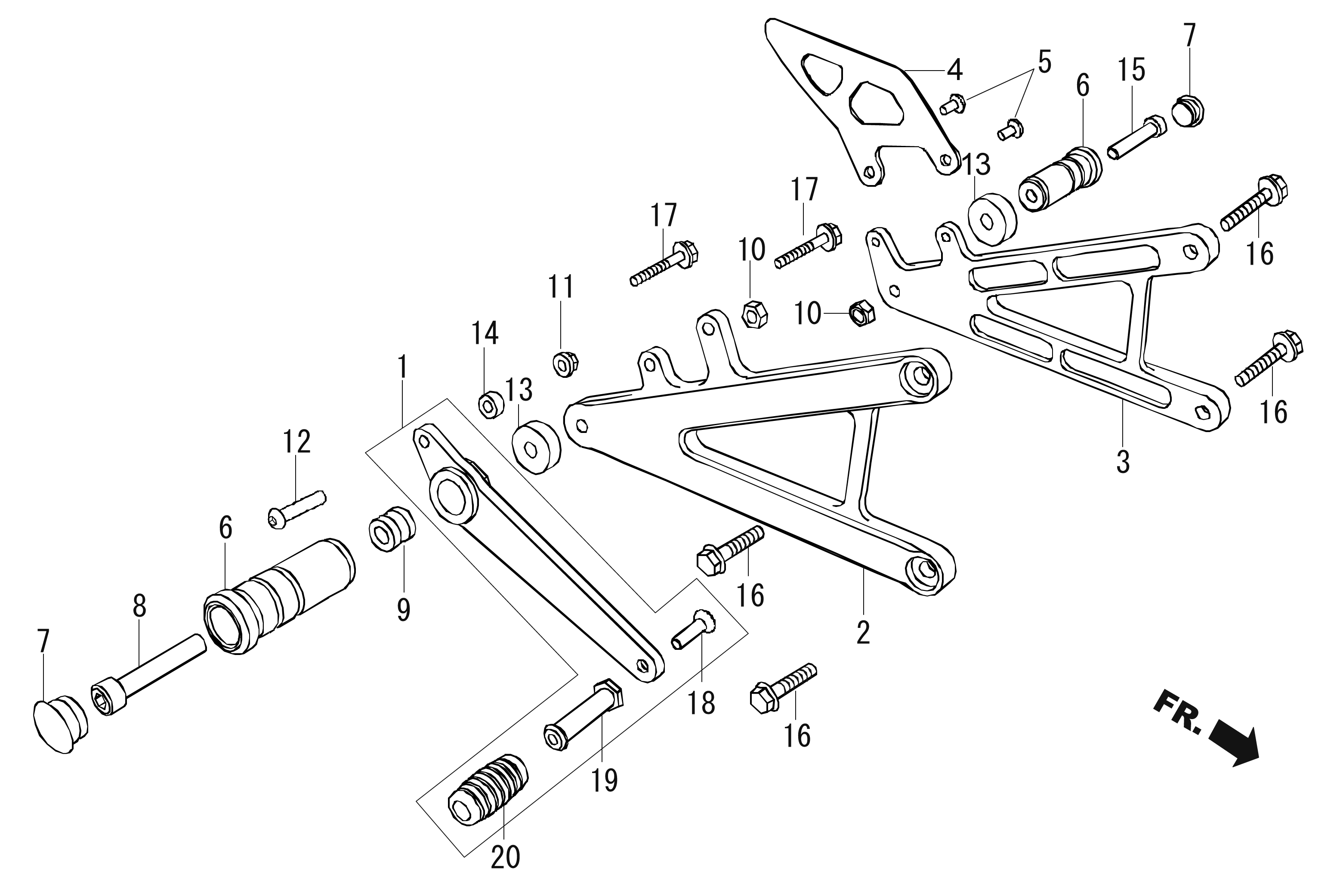 2009 Moriwaki MD250S Brake Pedal / Footpeg Parts for Sale