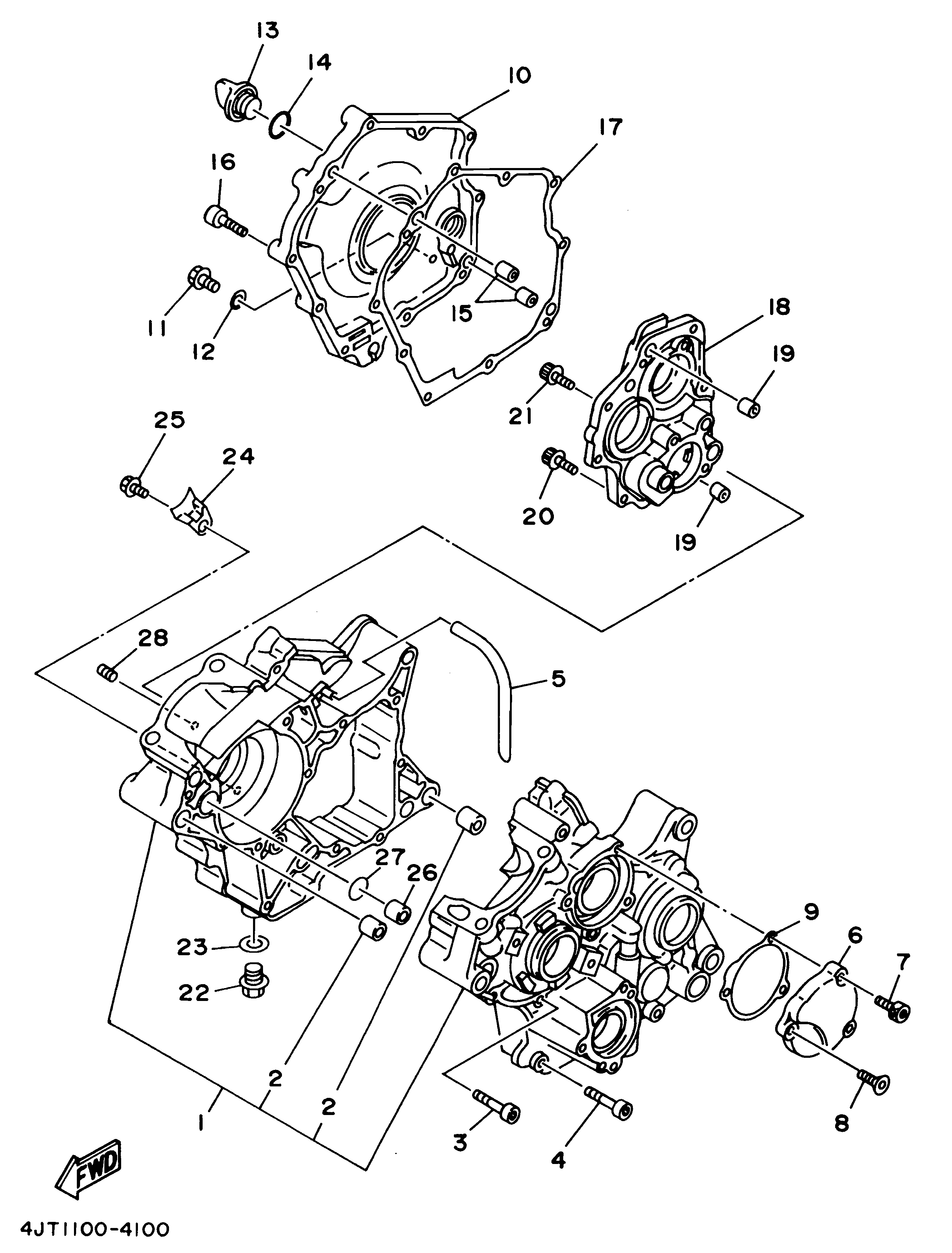 Technical Sports One, LLC 1994 Yamaha TZ125 (4JT1) Crankcase and Crankcase Cover