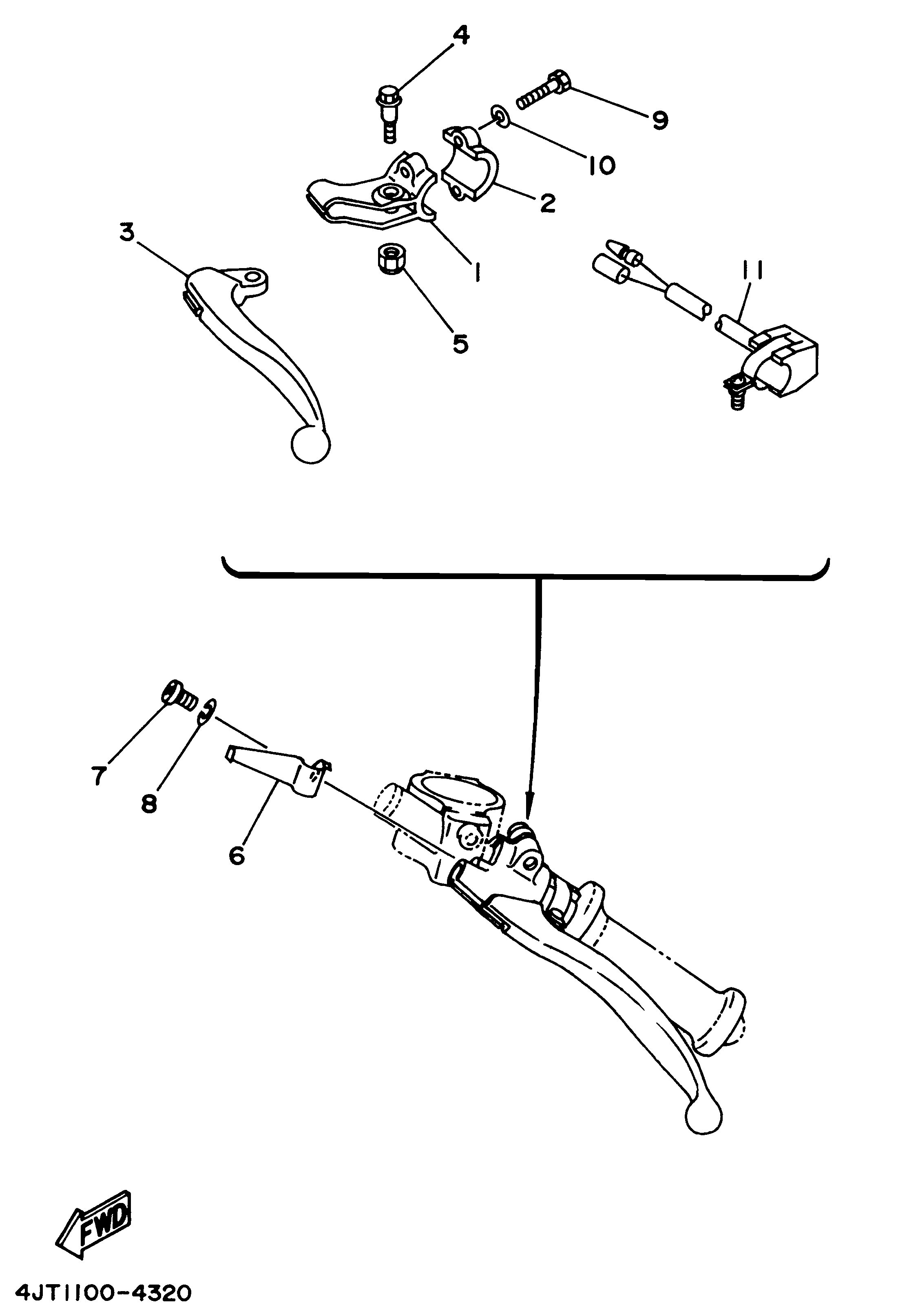 Technical Sports One, LLC 1994 Yamaha TZ125 (4JT1) Engine Kill Switch / Clutch Lever