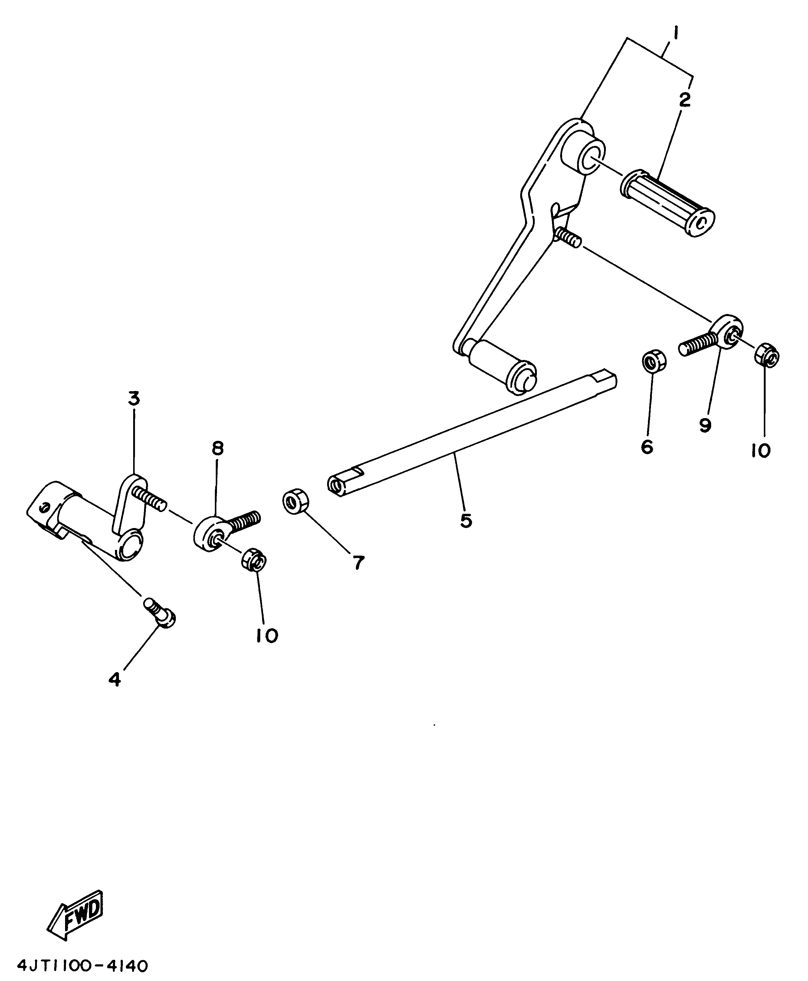 Technical Sports One, LLC 1994 Yamaha TZ125 (4JT1) Imageof the Gear Shift Pedal / Shaft