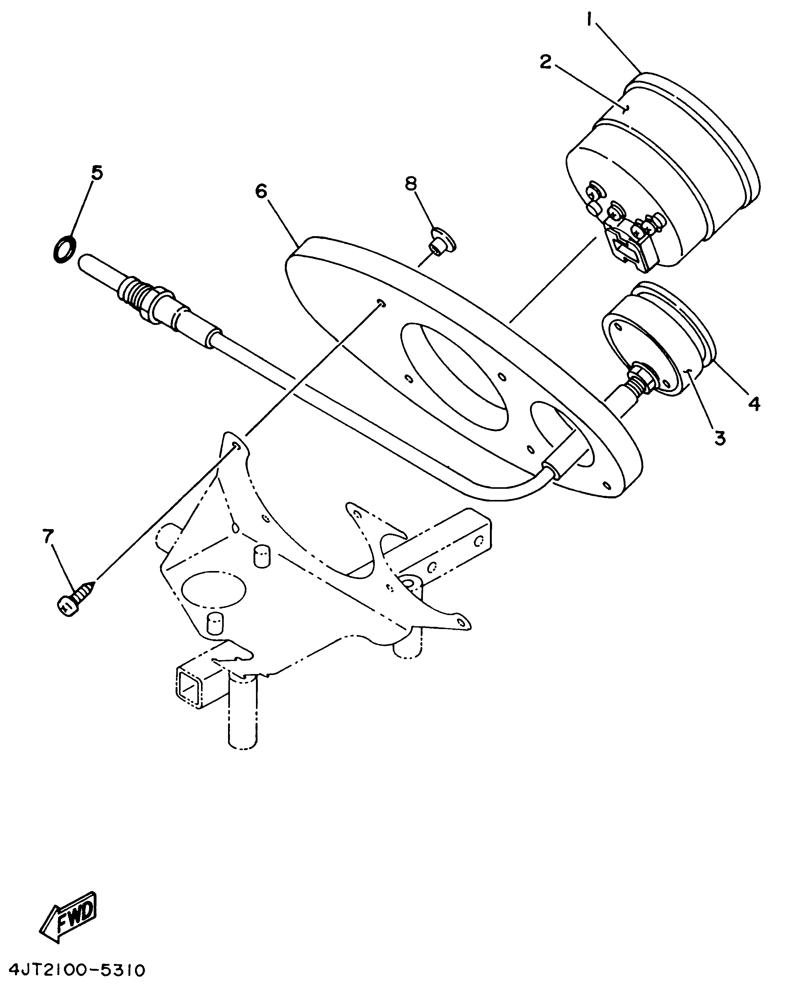 Technical Sports One, LLC 1995 Yamaha TZ125 (4JT2) Image Meter Panel / Tachometer / Water Temperature Gauge