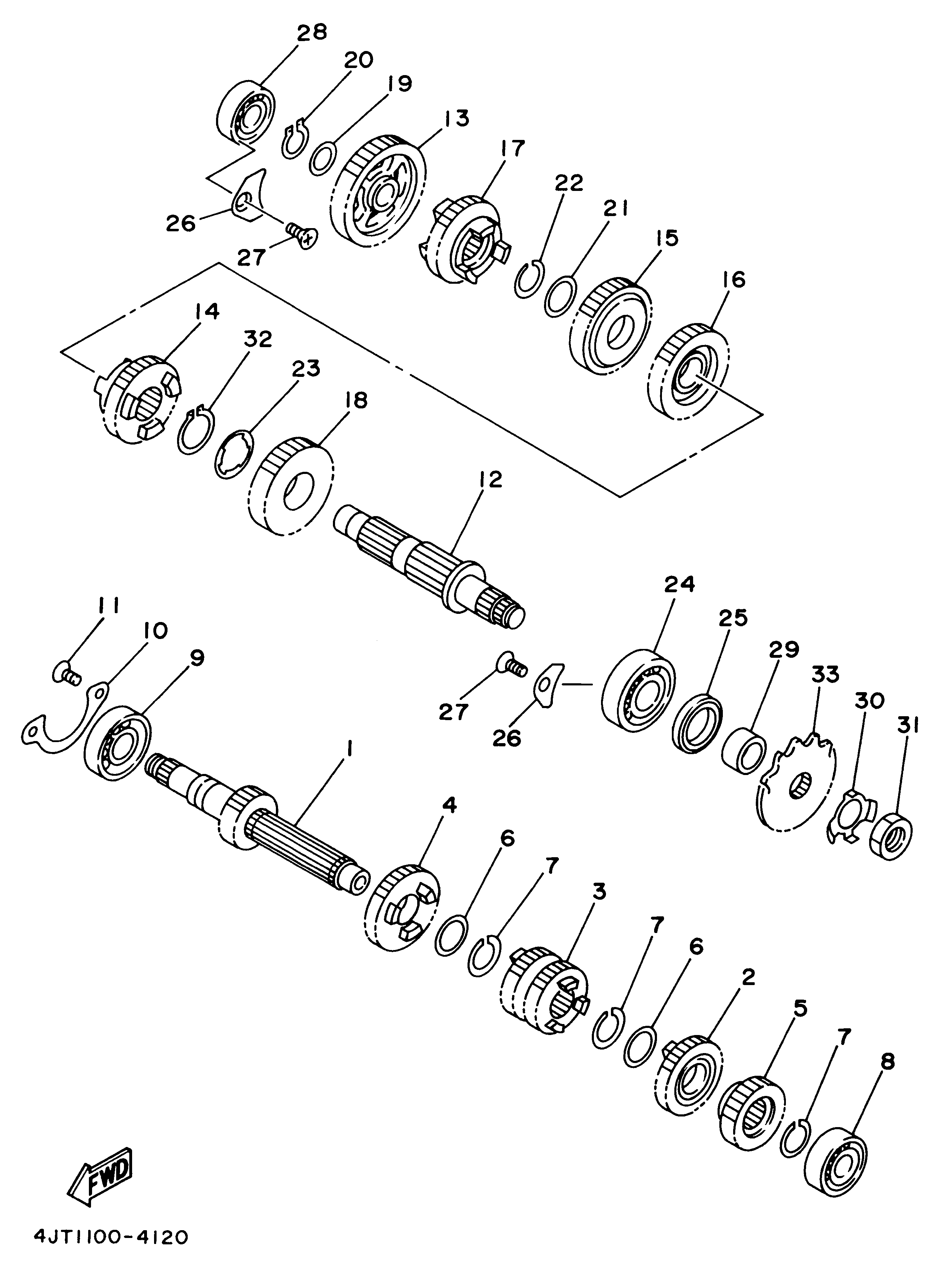 Technical Sports One, LLC 1996 Yamaha TZ125 (4JT3) Transmission / Transmission Shaft / Transmission Gears