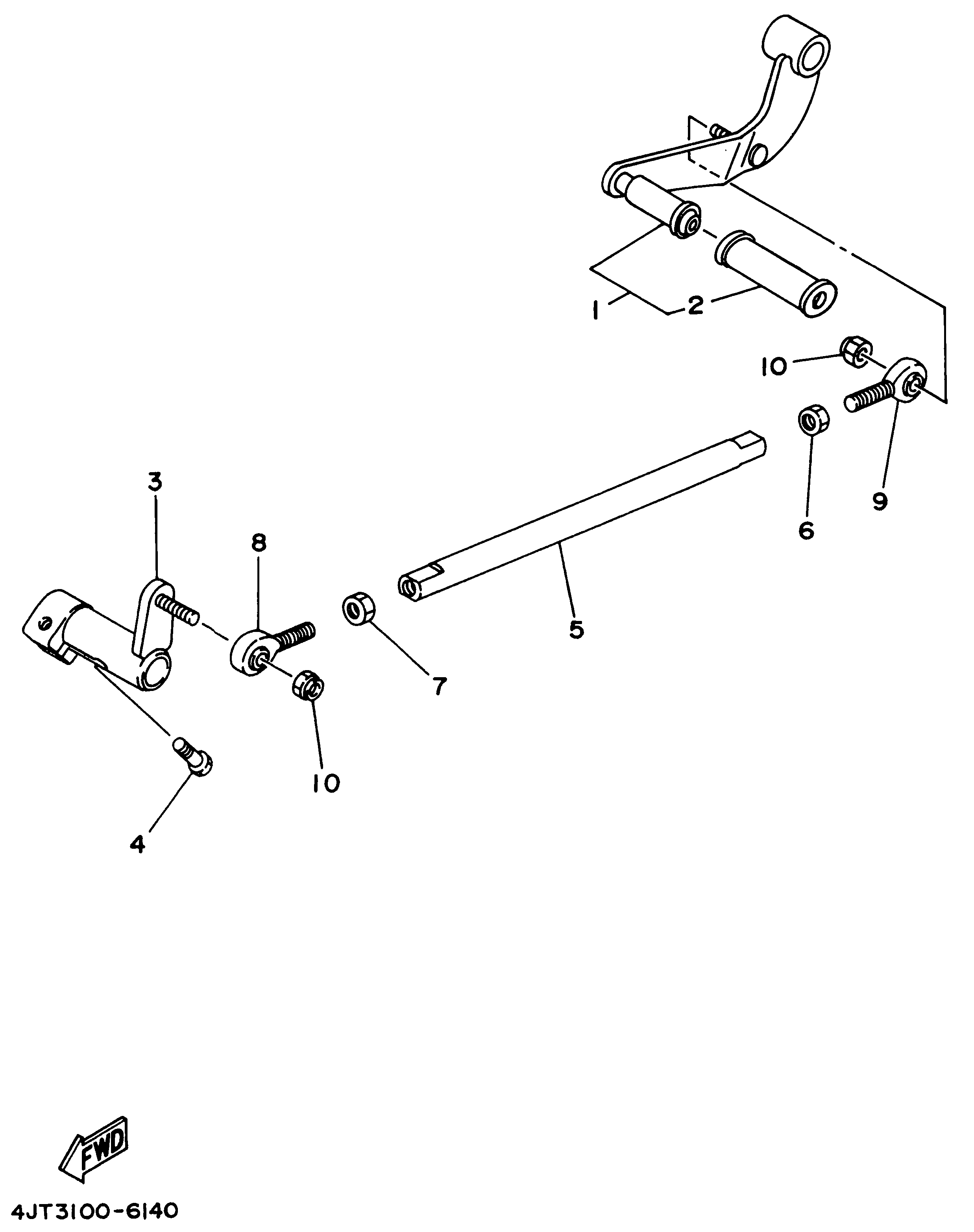 Technical Sports One, LLC 1996 Yamaha TZ125 (4JT3) Imageof the Gear Shift Pedal / Shaft