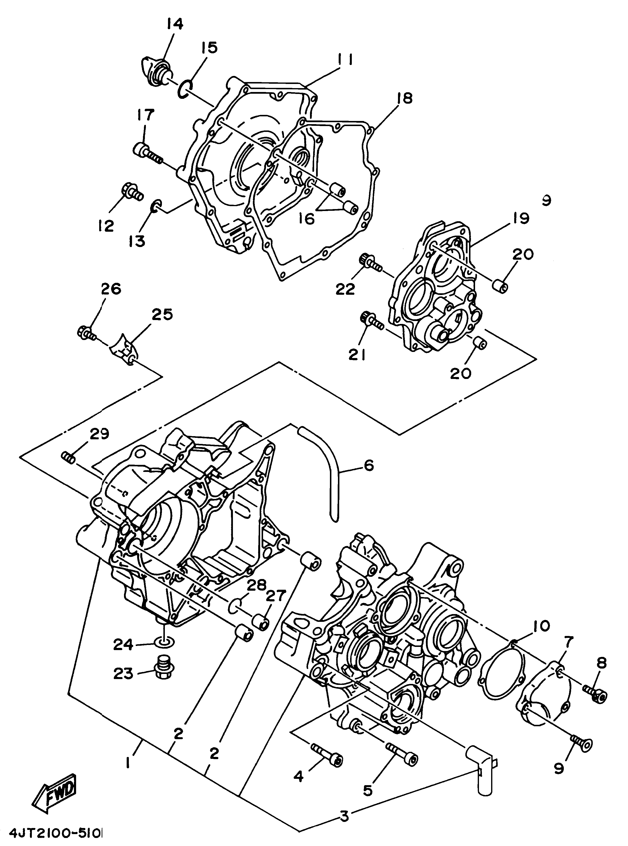 Technical Sports One, LLC 1997 Yamaha TZ125 (4JT4) Crankcase and Crankcase Cover