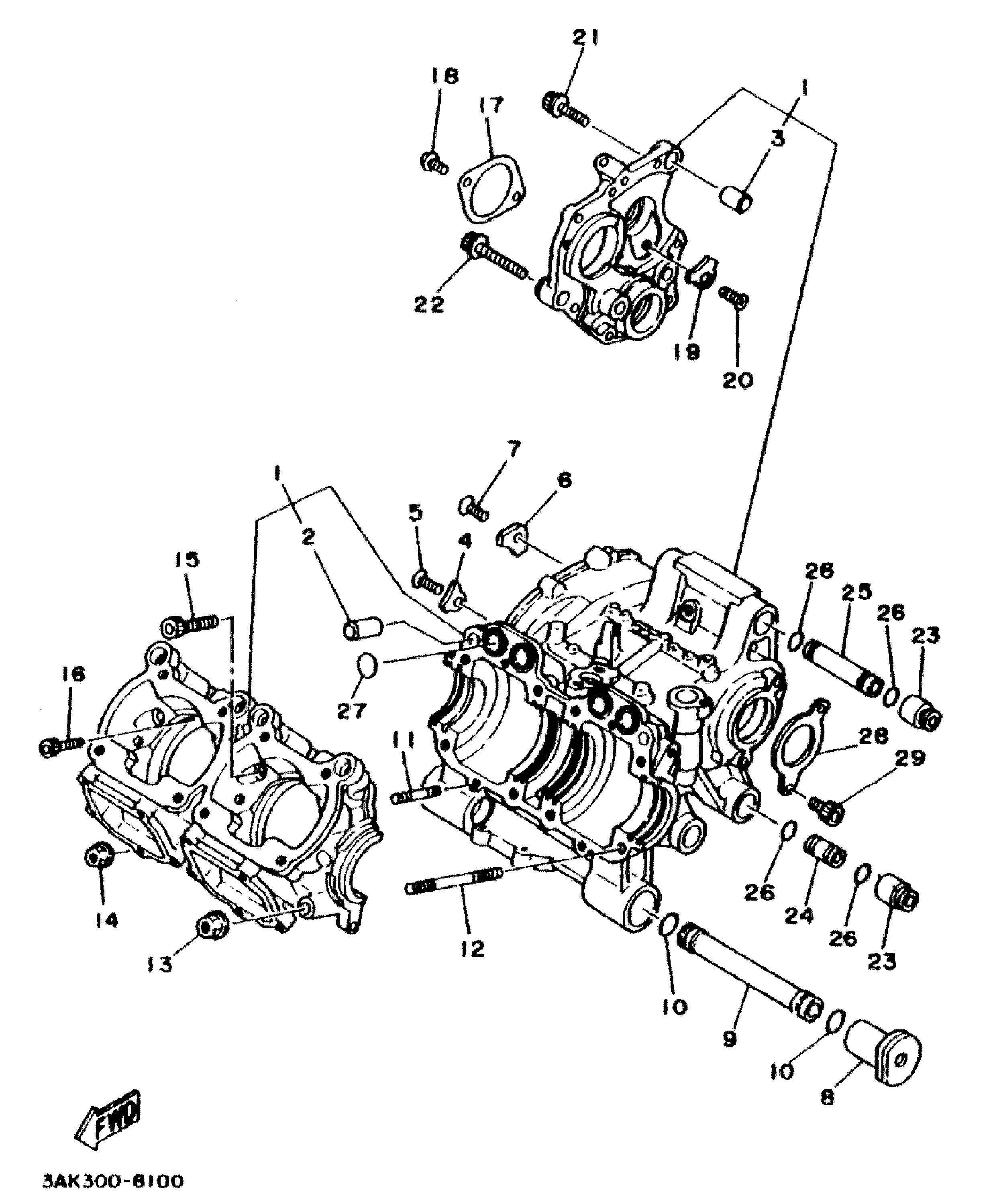 Technical Sports One, LLC 1990 Yamaha TZ250 (3TC1) Crankcase and Crankcase Cover