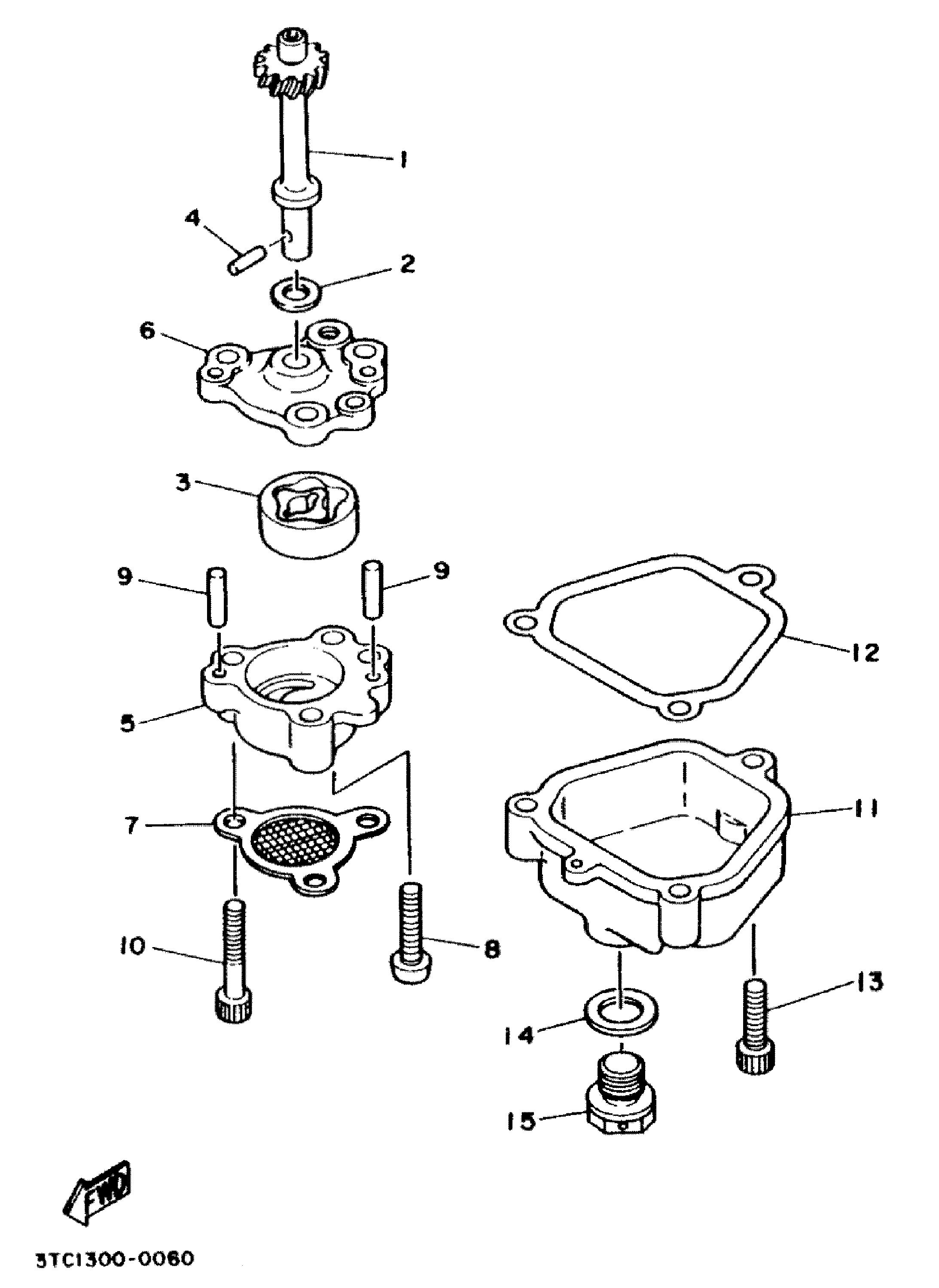 Technical Sports One, LLC 1990 Yamaha TZ250 (3TC1) Oil Pump and Oil Pump Parts