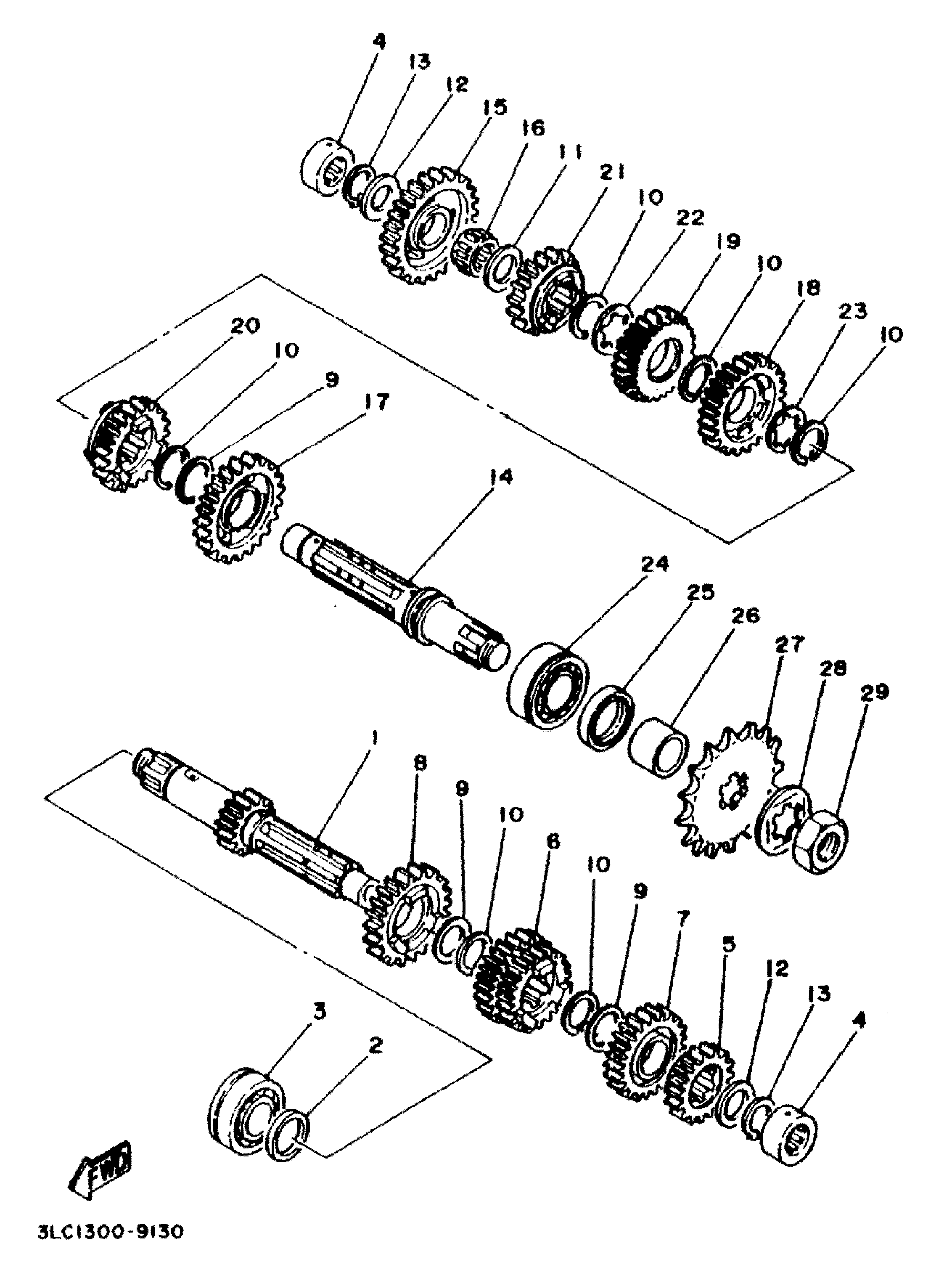 Technical Sports One, LLC 1990 Yamaha TZ250 (3TC1) Transmission / Transmission Shaft / Transmission Gears