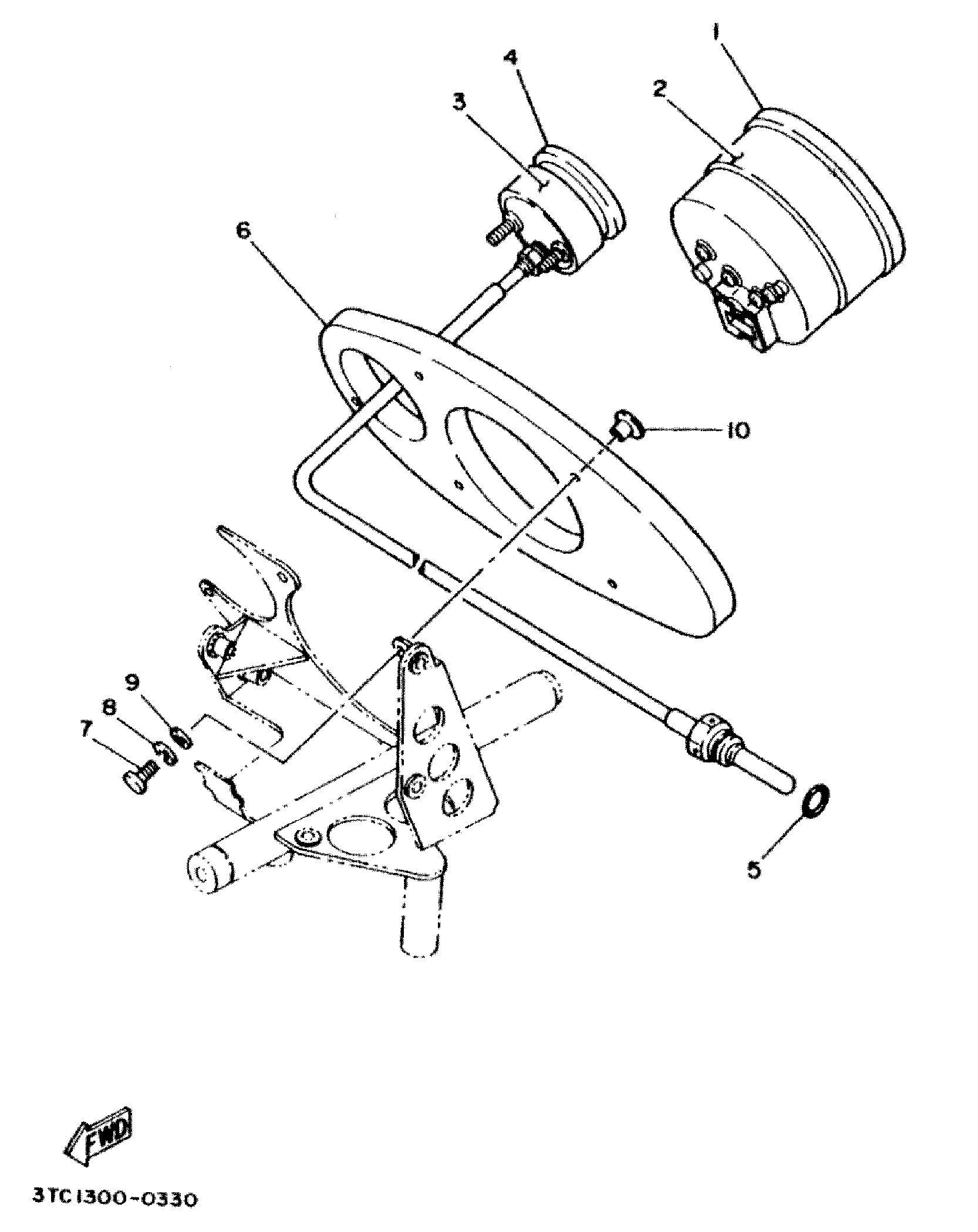 Technical Sports One, LLC 1990 Yamaha TZ250 (3TC1) Image Meter Panel / Tachometer / Water Temperature Gauge