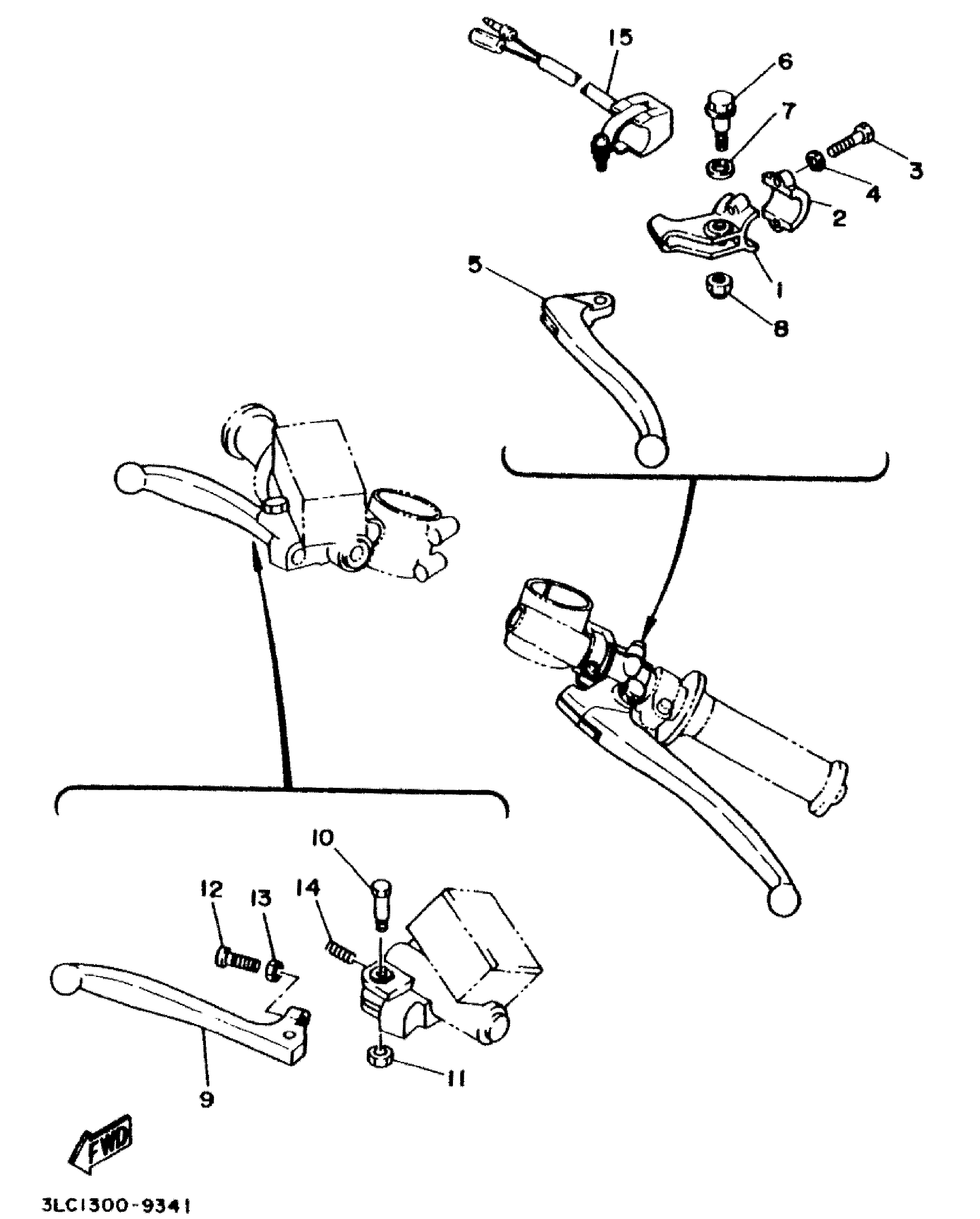 Technical Sports One, LLC 1990 Yamaha TZ250 (3TC1) Engine Kill Switch / Clutch Lever