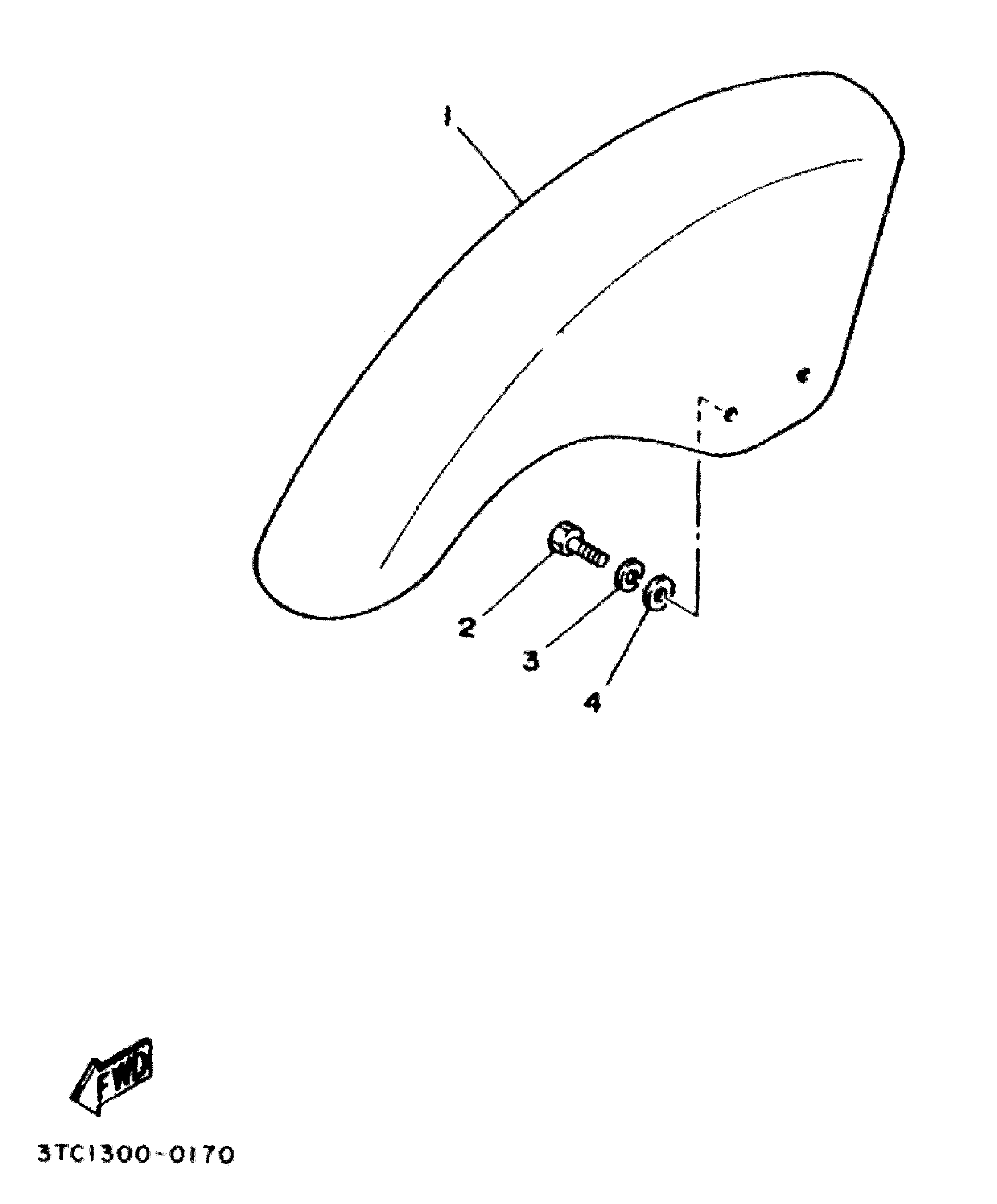 Technical Sports One, LLC 1990 Yamaha TZ250 (3TC1) Image for the Front Wheel / Front Fender