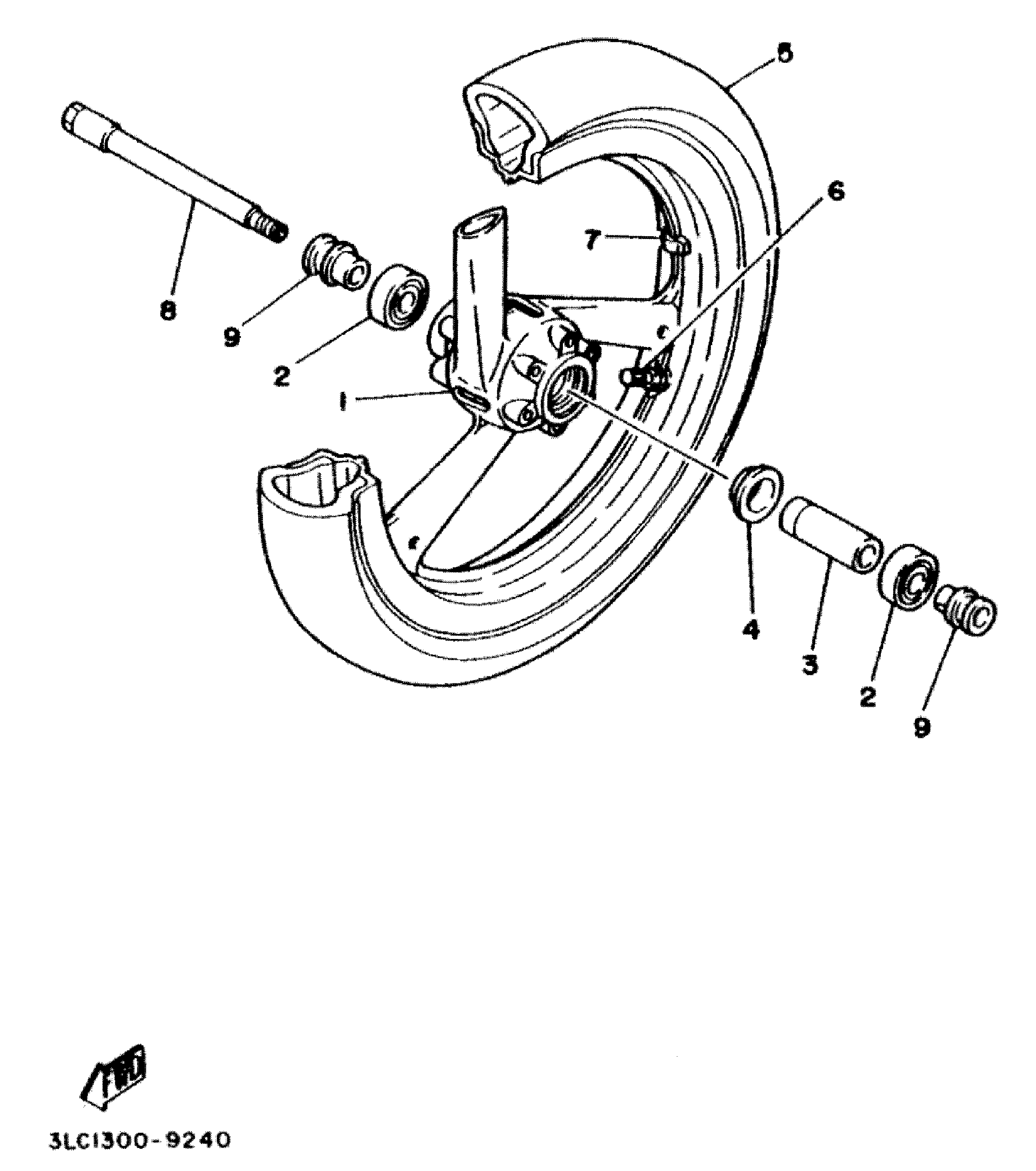 Technical Sports One, LLC 1990 Yamaha TZ250 (3TC1) Image for the Front Wheel