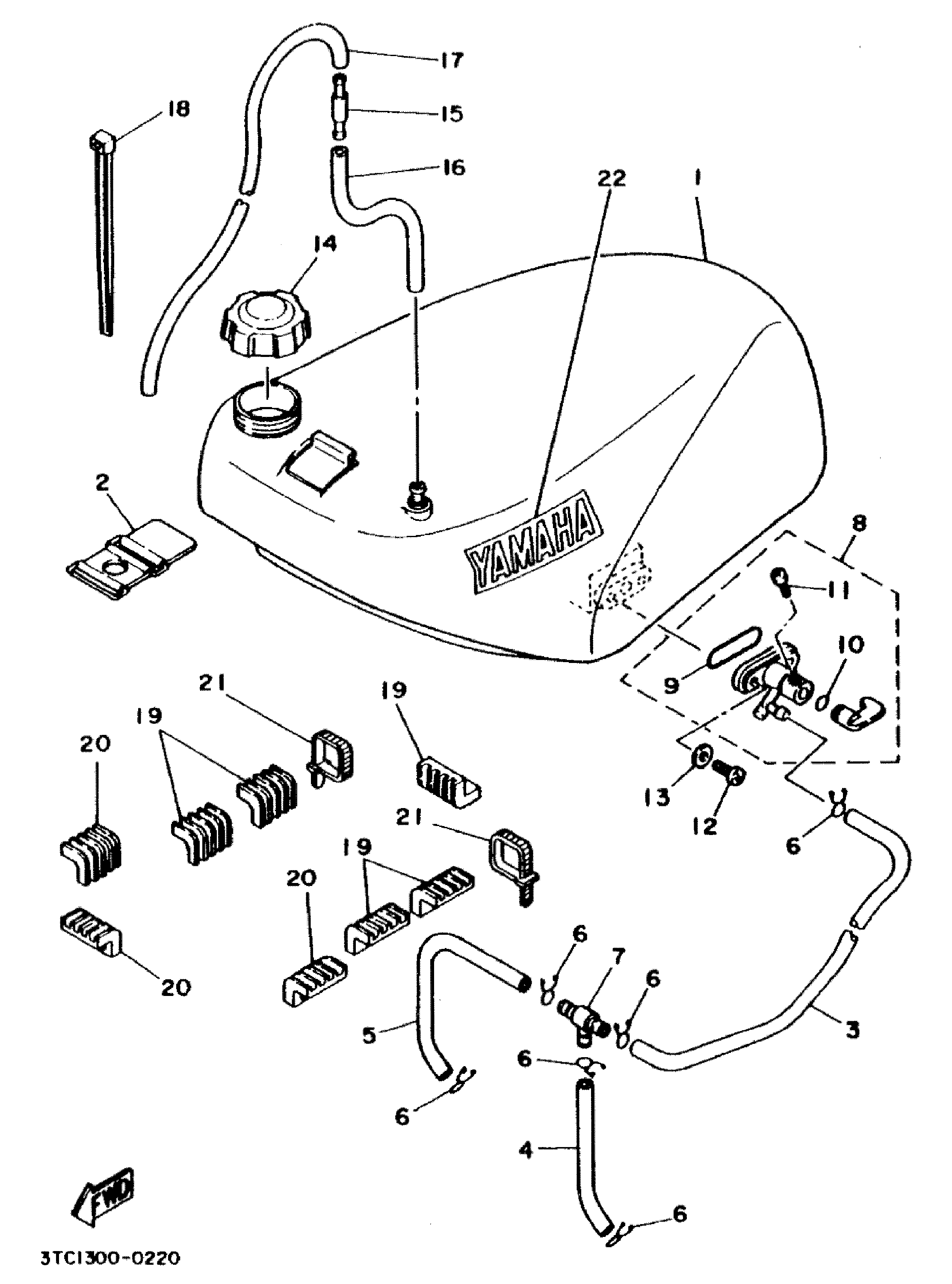 Technical Sports One, LLC 1990 Yamaha TZ250 (3TC1) the Fuel Tank