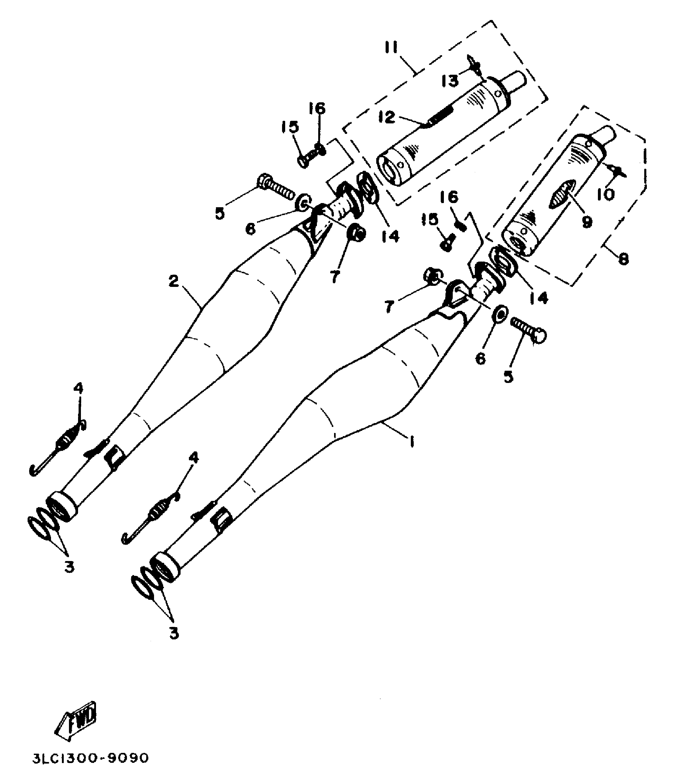 Technical Sports One, LLC 1990 Yamaha TZ250 (3TC1) the Expansion Chamber / Silencer