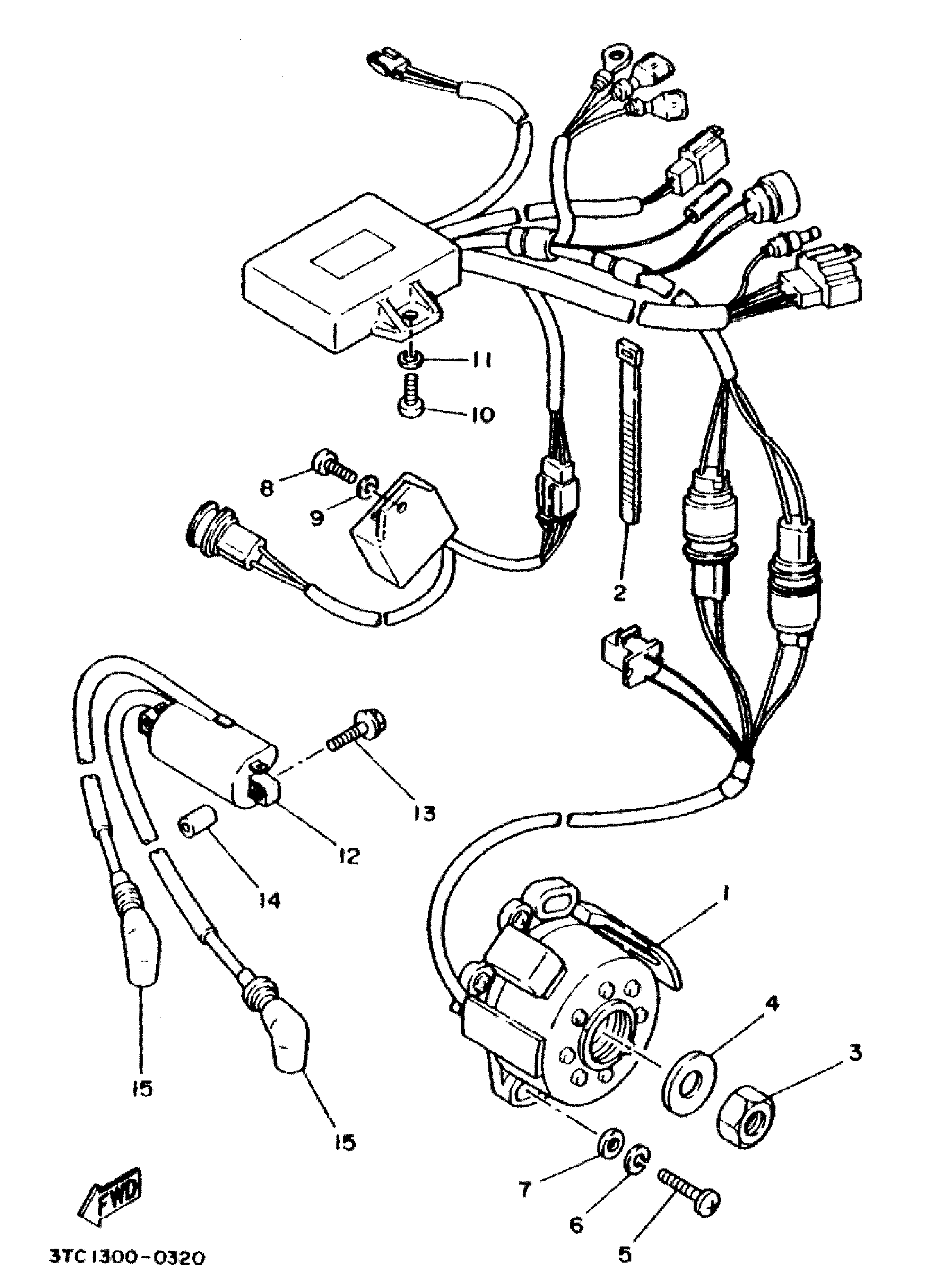 Technical Sports One, LLC 1990 Yamaha TZ250 (3TC1) the AC Generator Set / ECU / Ignition Coil