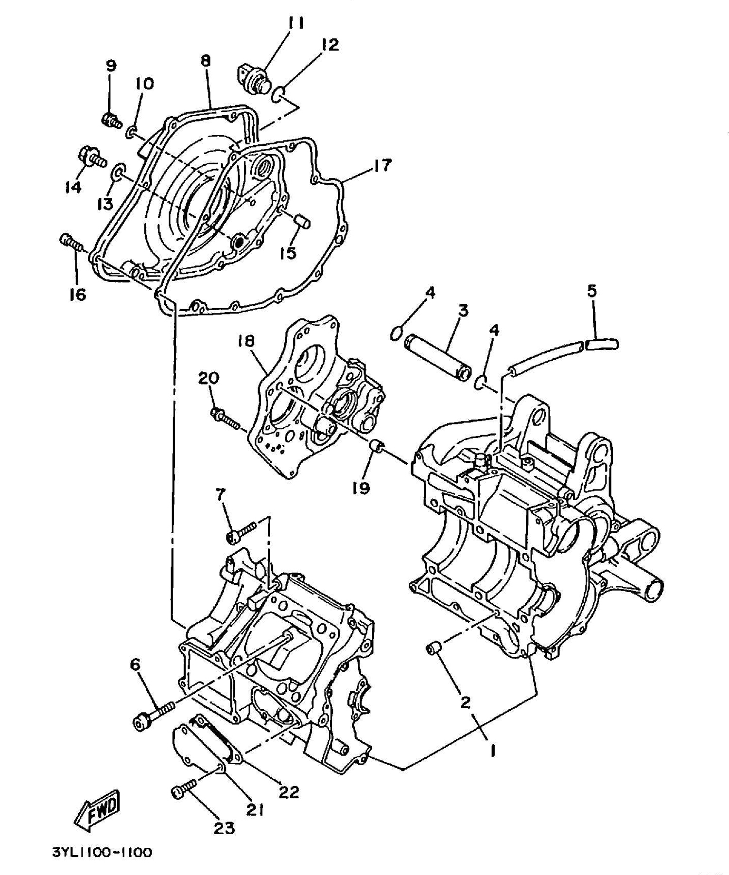 Technical Sports One, LLC 1991 Yamaha TZ250 (3YL1) Crankcase and Crankcase Cover