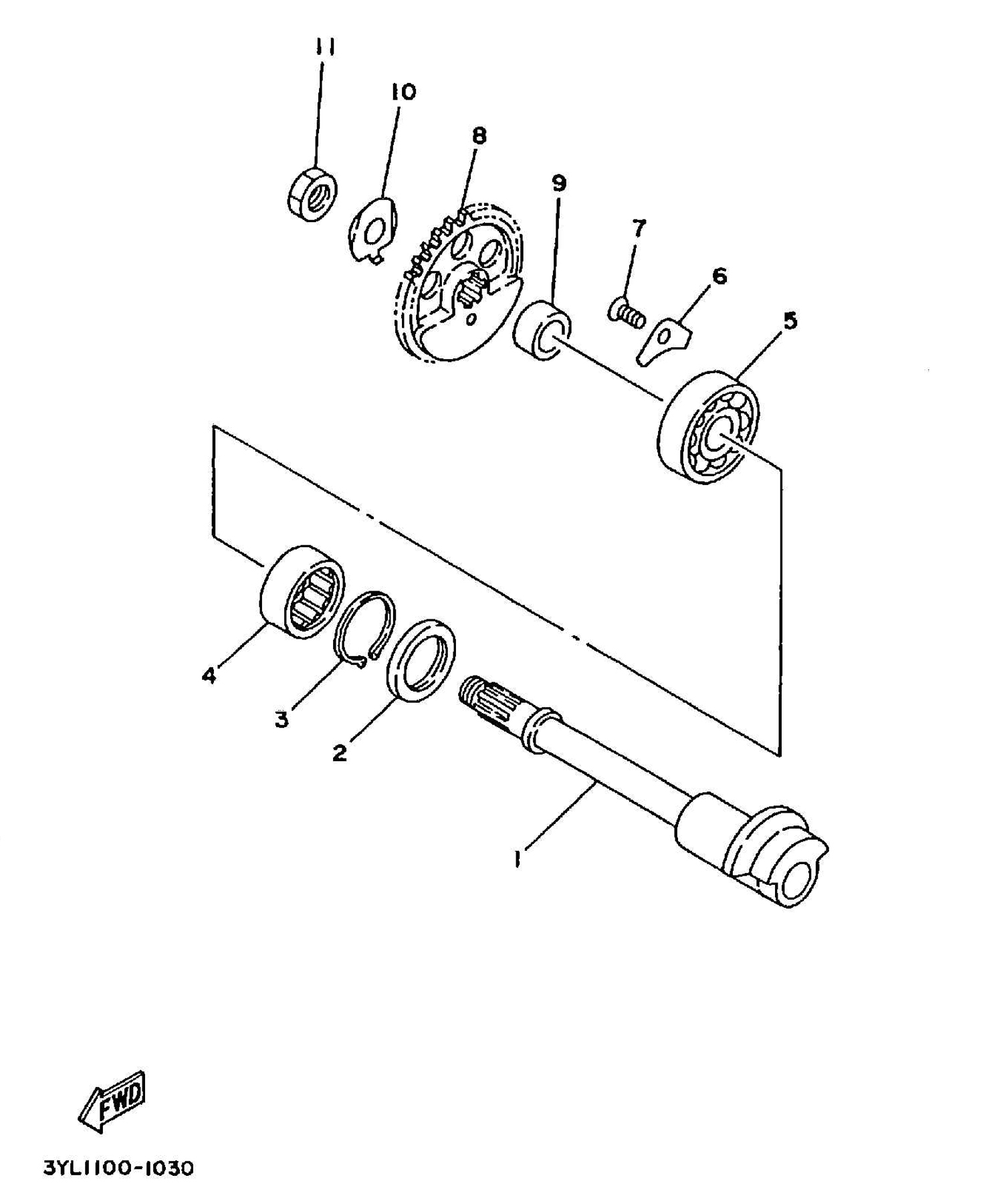 Technical Sports One, LLC 1991 Yamaha TZ250 (3YL1) Balancer Shaft, Balancer Shaft Driven Gear and Related Parts