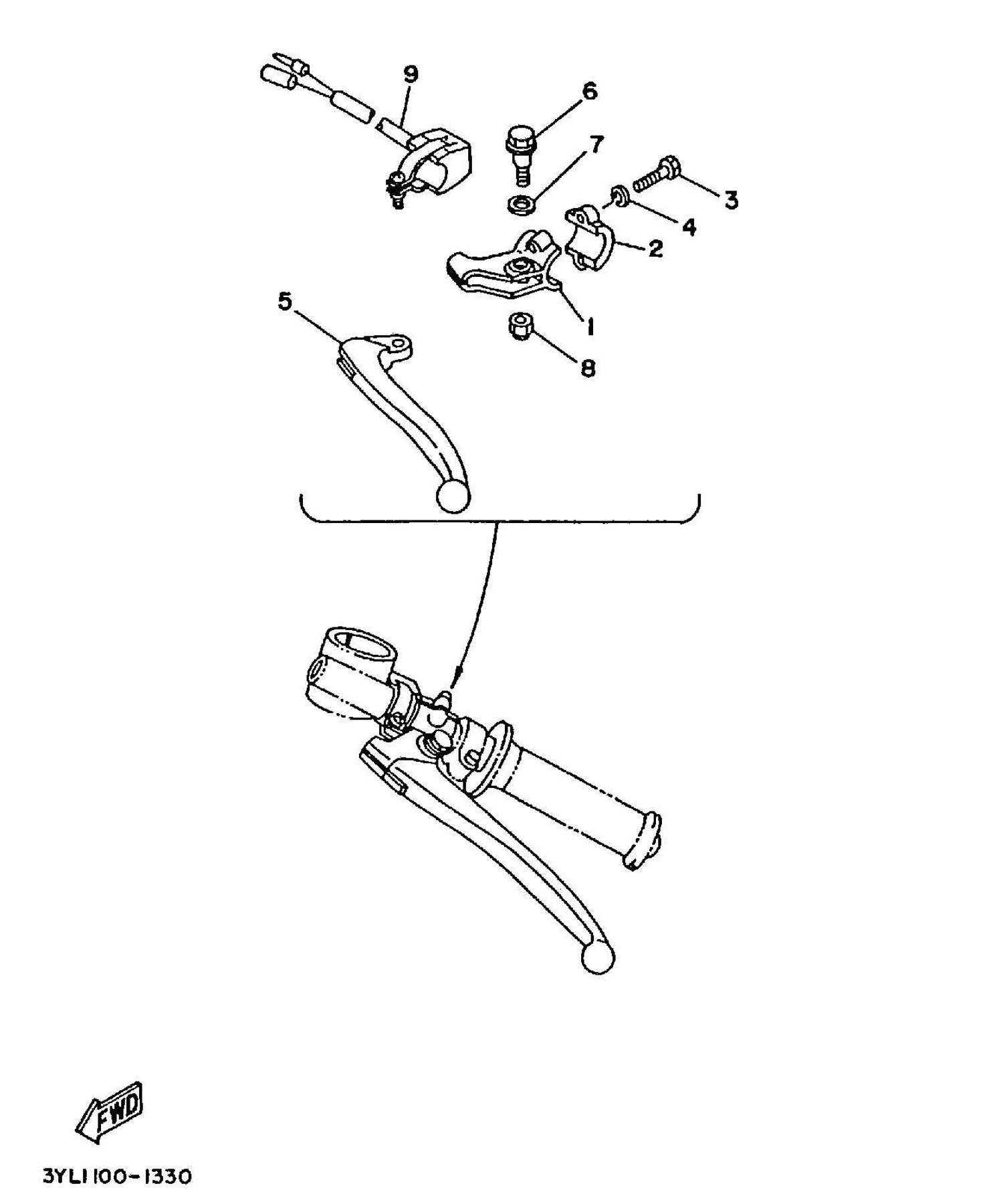 Technical Sports One, LLC 1991 Yamaha TZ250 (3YL1) Engine Kill Switch / Clutch Lever