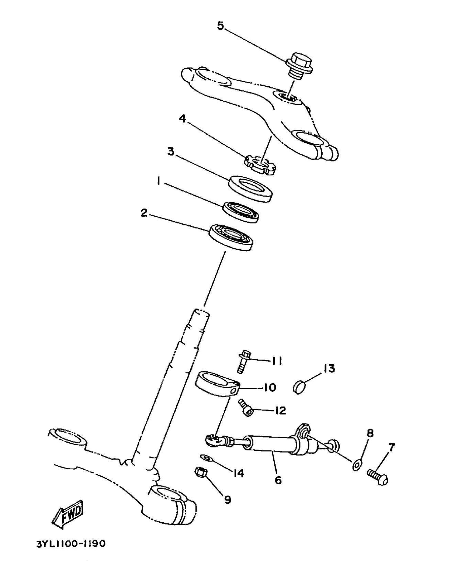 Technical Sports One, LLC 1991 Yamaha TZ250 (3YL1) Steering Stem / Steering Damper