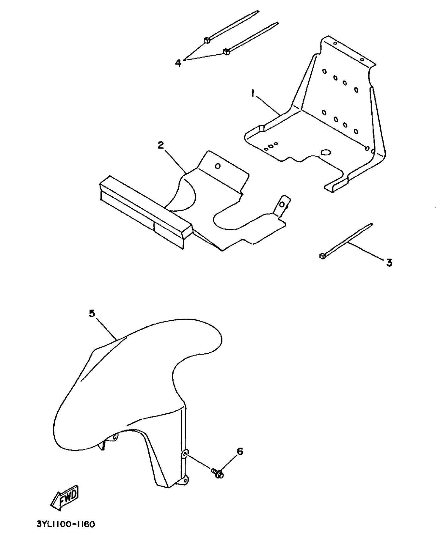 Technical Sports One, LLC 1991 Yamaha TZ250 (3YL1) Image for the Front Wheel / Front Fender