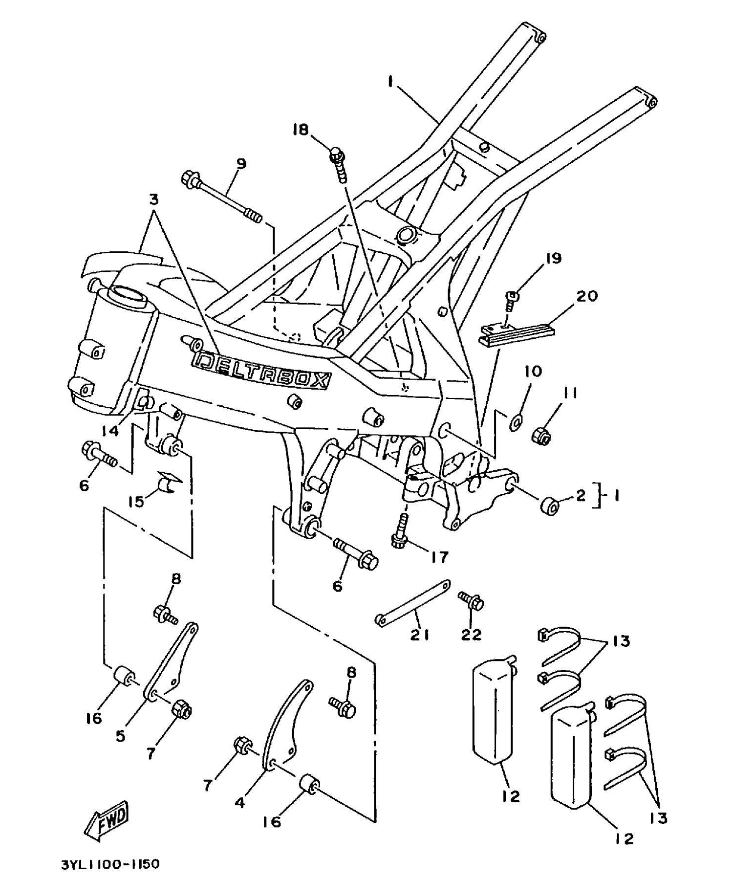 Technical Sports One, LLC 1991 Yamaha TZ250 (3YL1) the Frame / Seat Rail