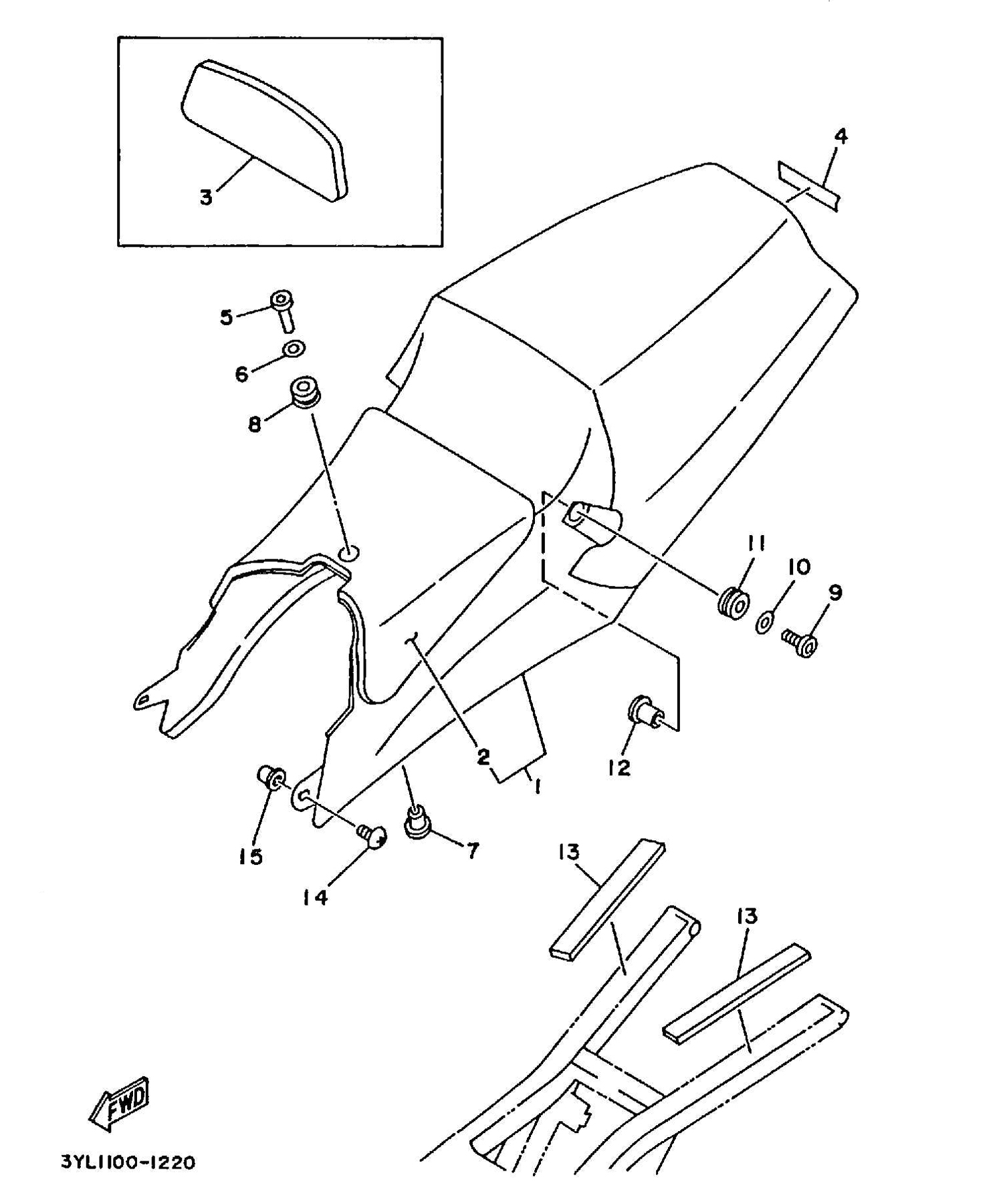 Technical Sports One, LLC 1991 Yamaha TZ250 (3YL1) Seat