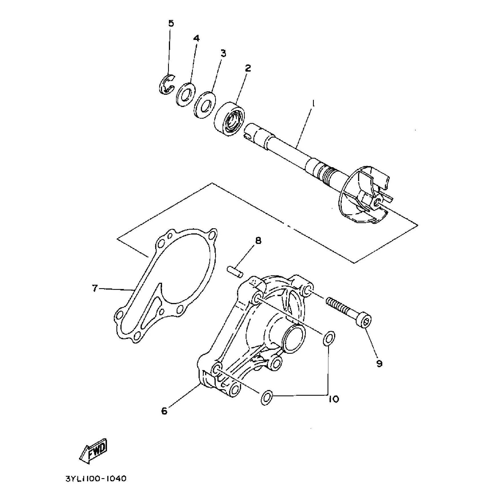 Technical Sports One, LLC 1992 Yamaha TZ250 (4DP1) Water Pump, Water Pump Shaft, Water Pump Cover