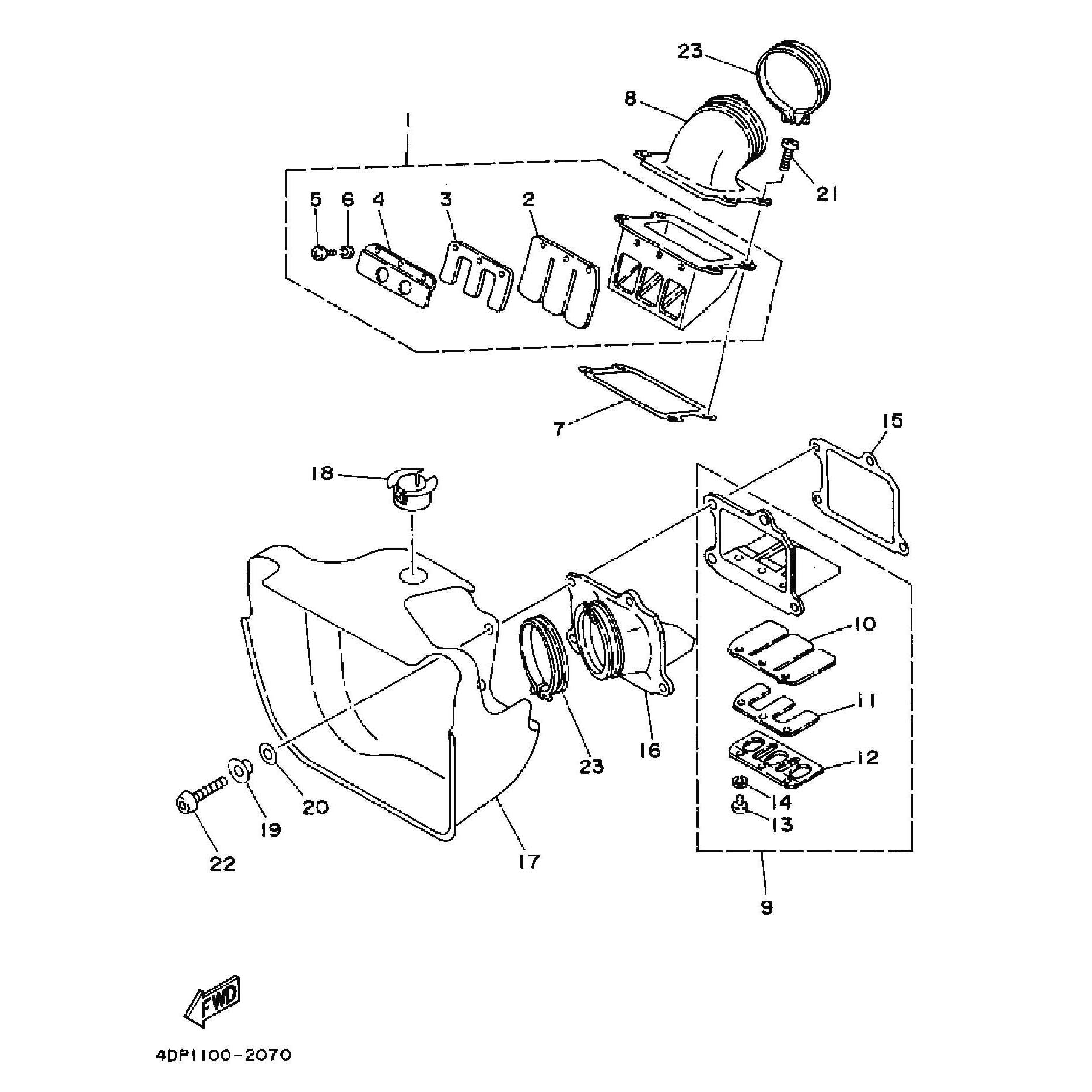 Technical Sports One, LLC 1992 Yamaha TZ250 Intake Manifold / Reed Valve