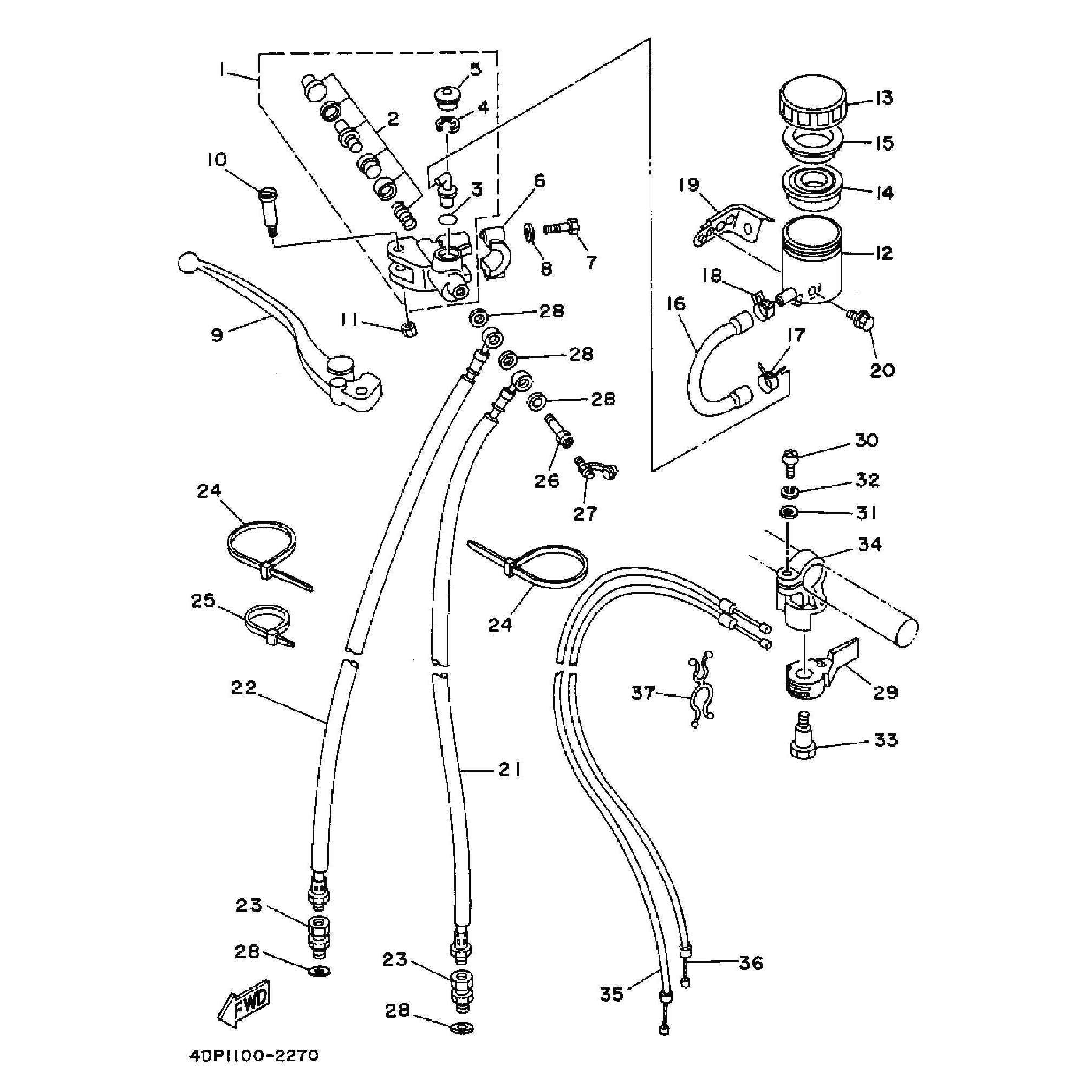 Technical Sports One, LLC 1992 Yamaha TZ250 (4DP1) Image for Front Brake Master Cylinder