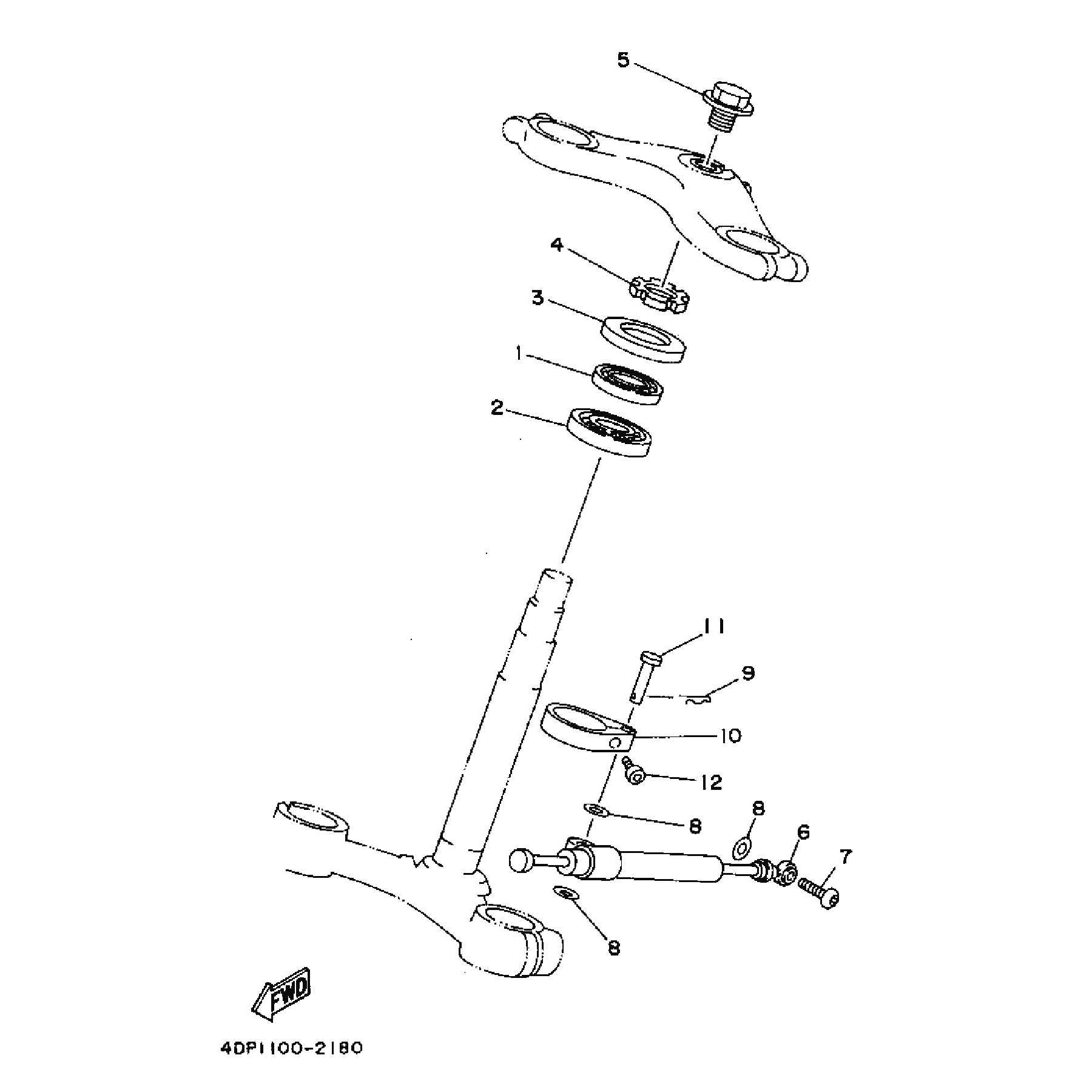 Technical Sports One, LLC 1992 Yamaha TZ250 (4DP1) Steering Stem / Steering Damper