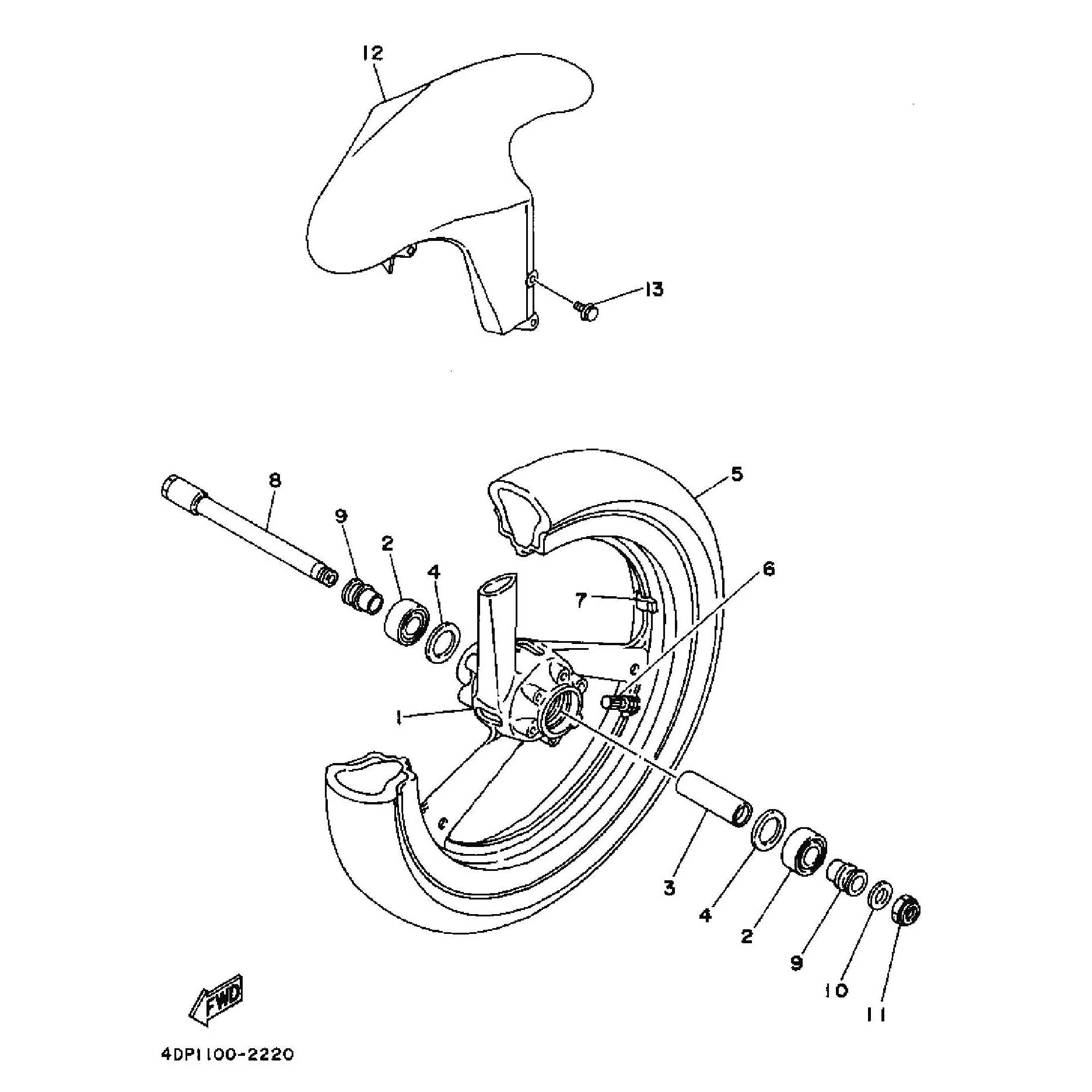 Technical Sports One, LLC 1992 Yamaha TZ250 (4DP1) Image for the Front Wheel