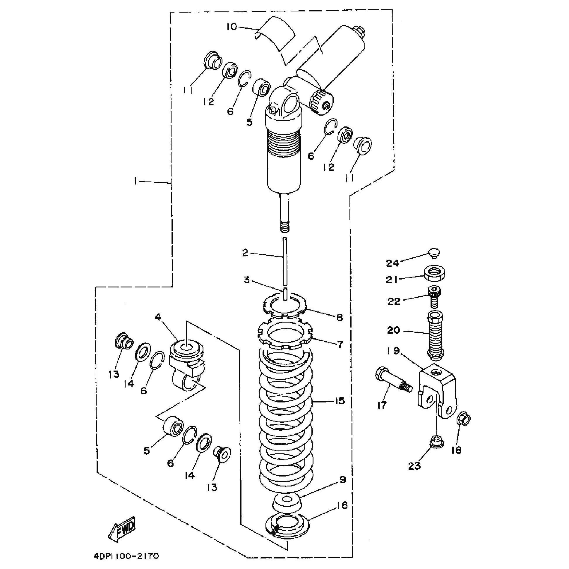 Technical Sports One, LLC 1992 Yamaha TZ250 (4DP1) the Rear Shock Absorber