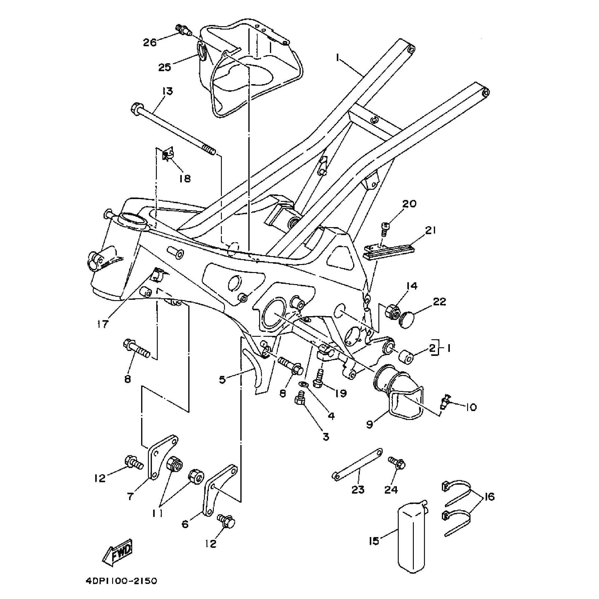 Technical Sports One, LLC 1992 Yamaha TZ250 (4DP1) the Frame / Seat Rail